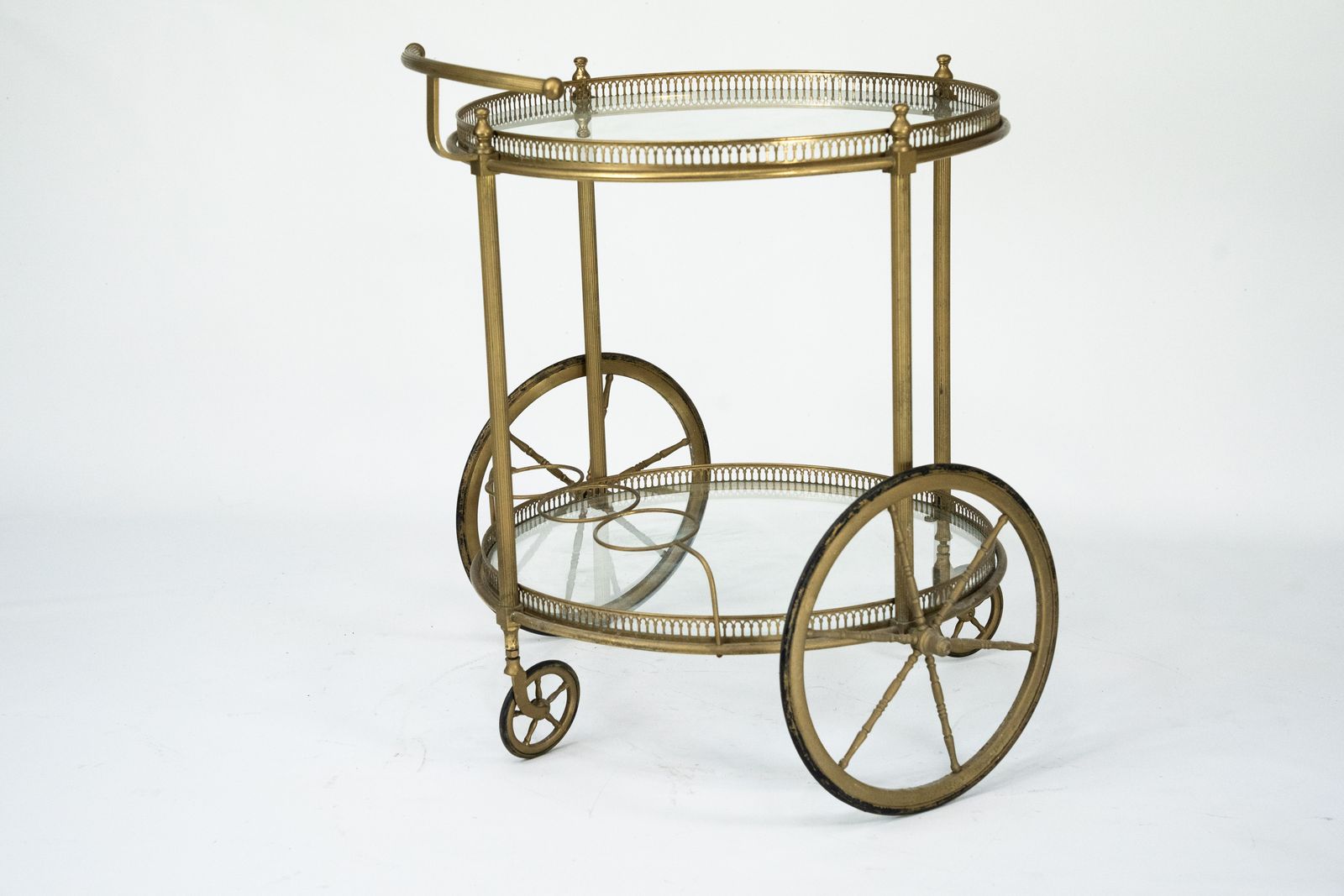 Vintage Brass Bar Cart By Cesare Lacca, Italy, 1950s. photo 1885.0
