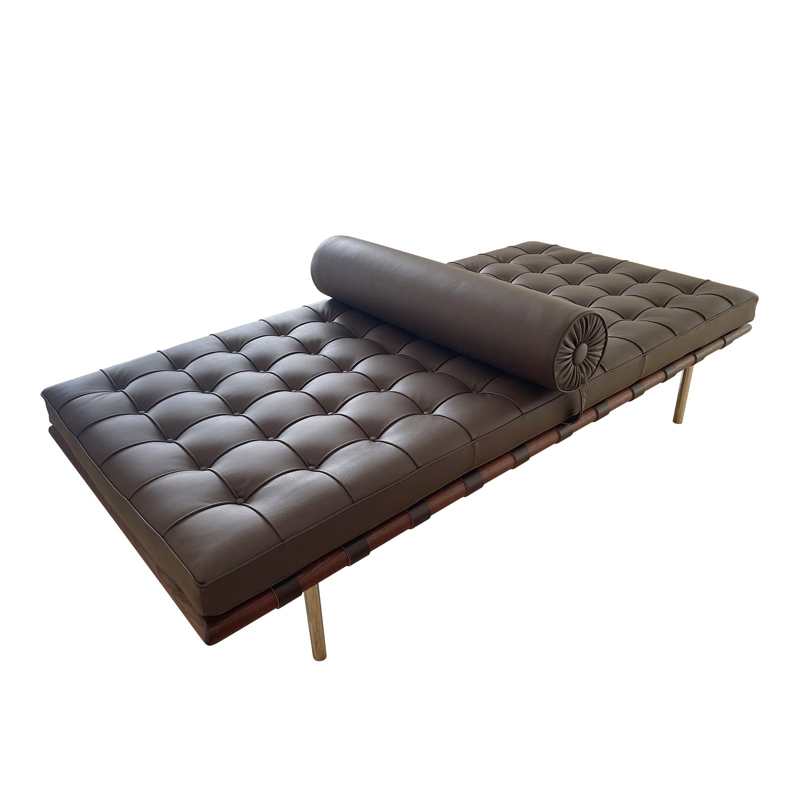 photo furniture Barcelona Daybed By Ludwig Mies Van Der Rohe For Knoll, 1970s, Restored In Brown Leather