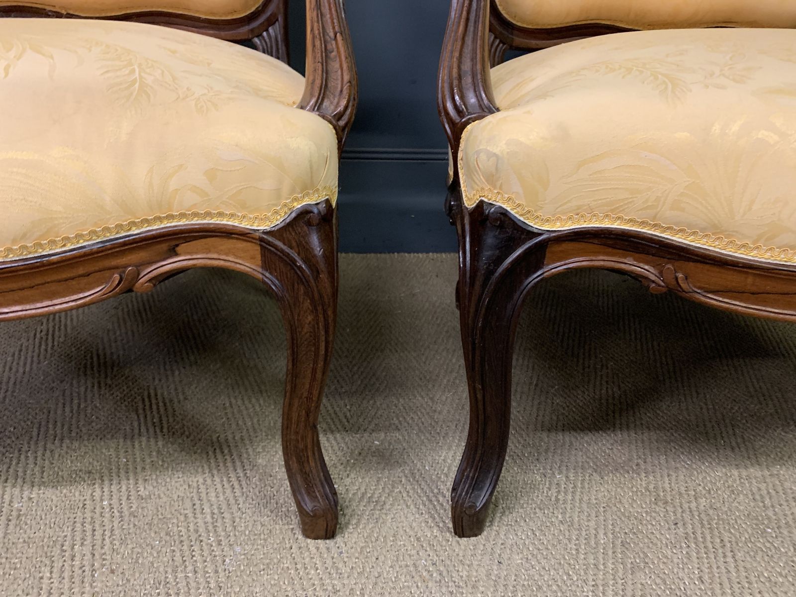 photo for sale Pair Of French Rosewood Fauteuils
