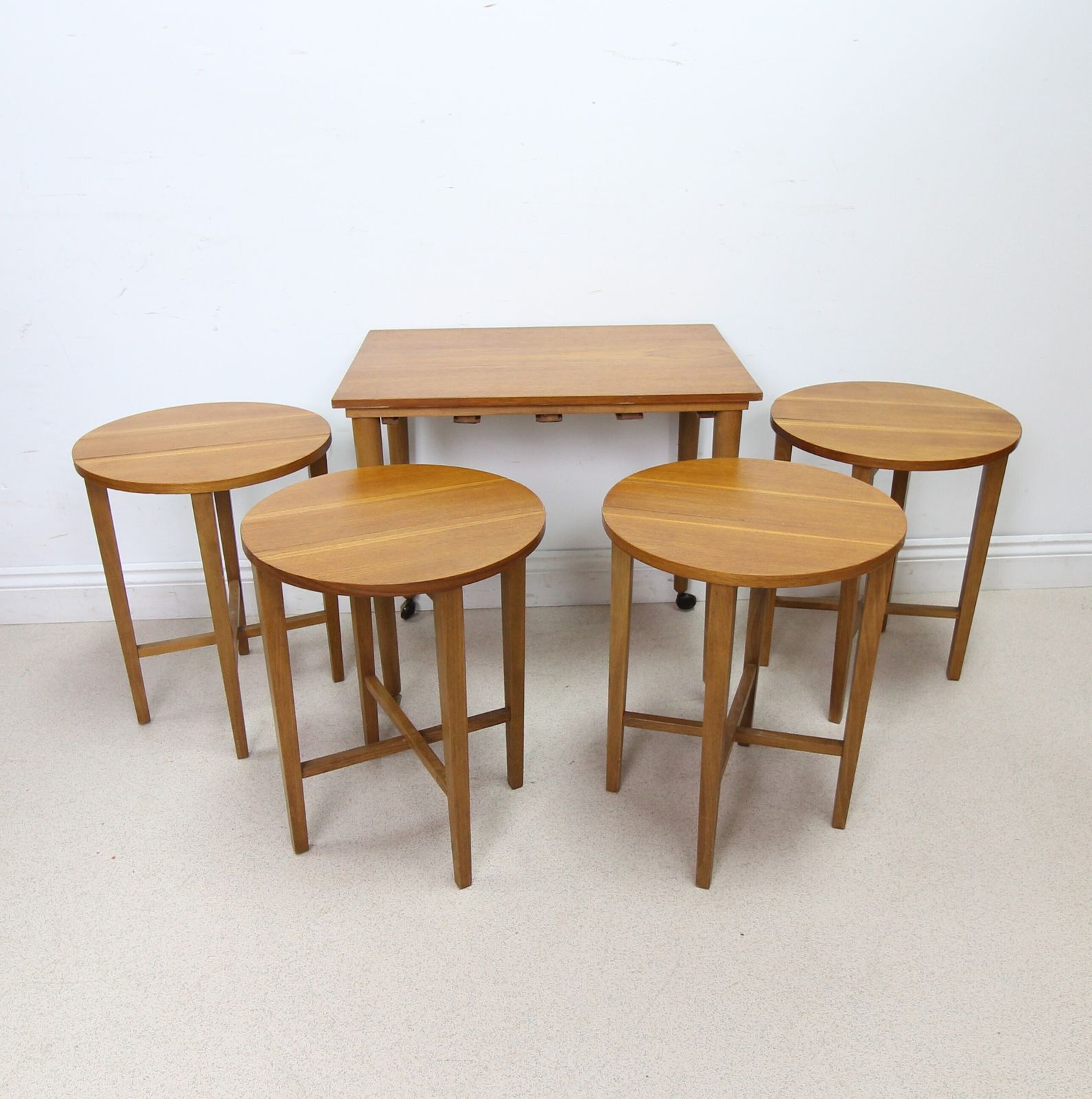 Poul Hundevad Teak Nest Of 5 Tables photo 245.0