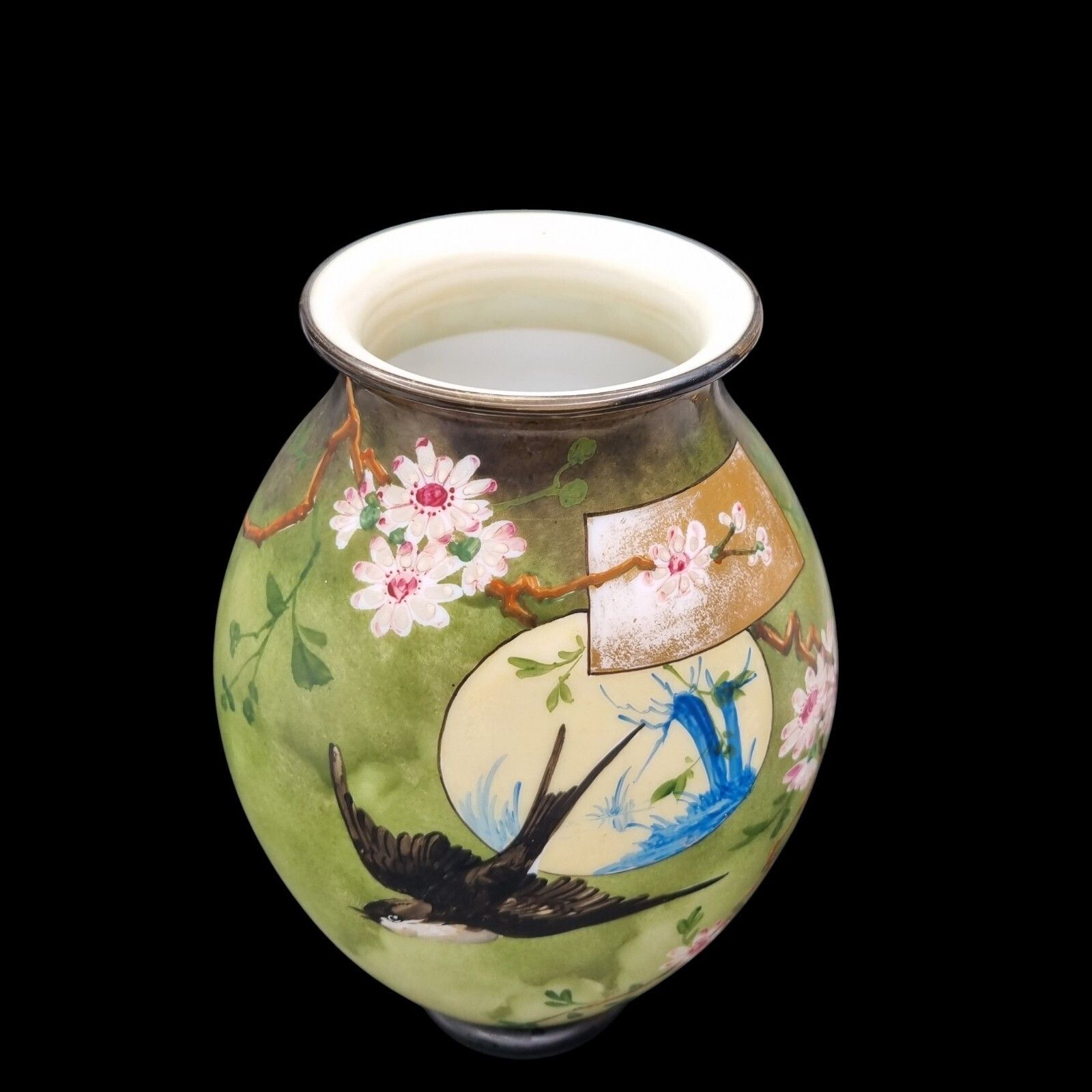 Antique Baccarat Hand Blown Hand Painted Opaline Art Glass 19thc photo for sale
