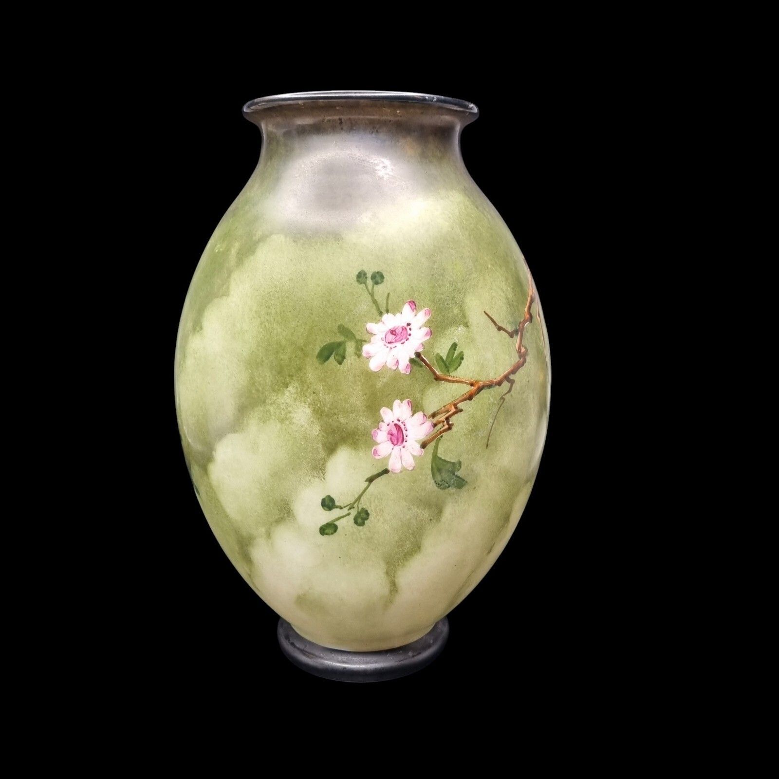 Antique Baccarat Hand Blown Hand Painted Opaline Art Glass 19thc photo vinterior