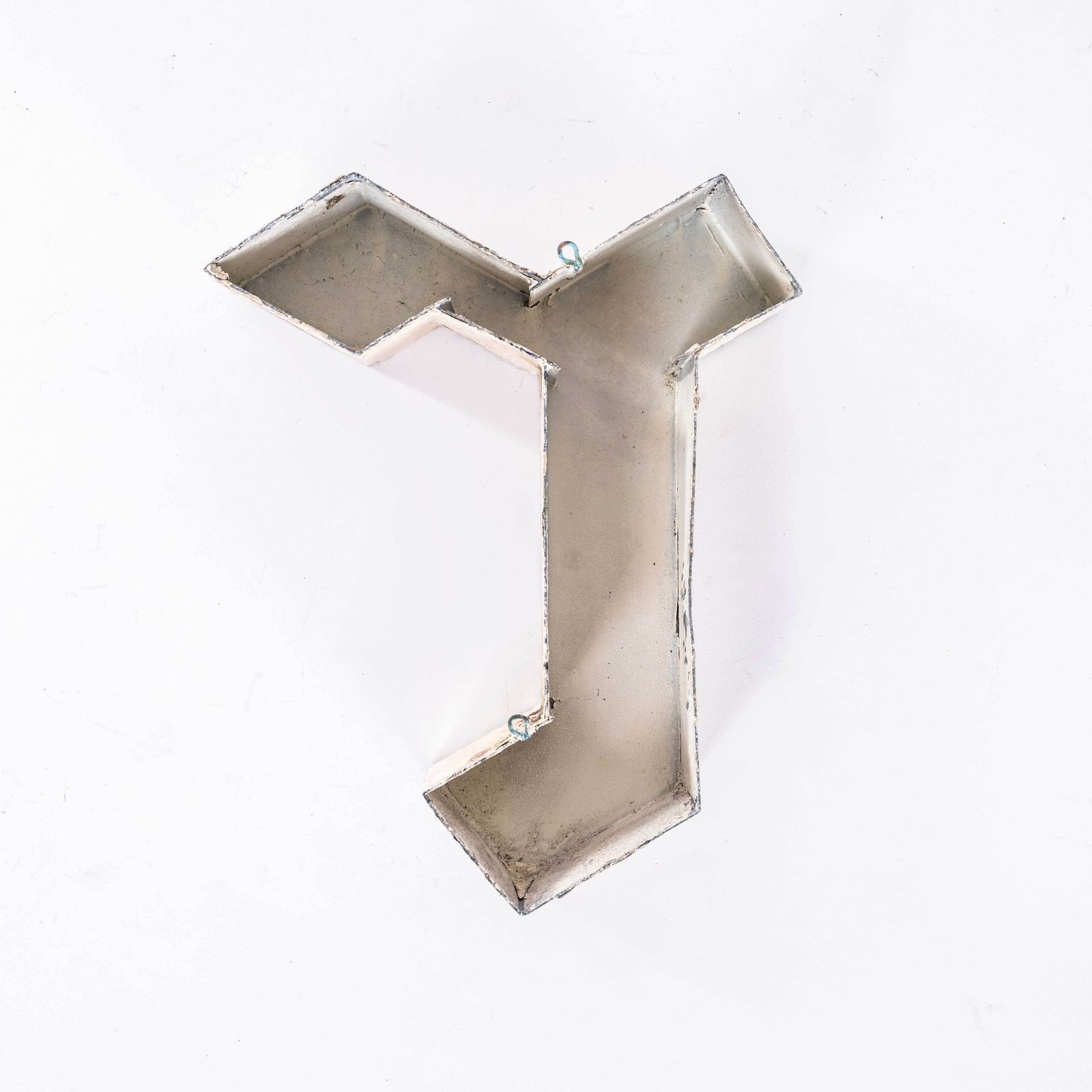 1950's Original Large French Metal Shop Signage Letters   Letter R photo furniture