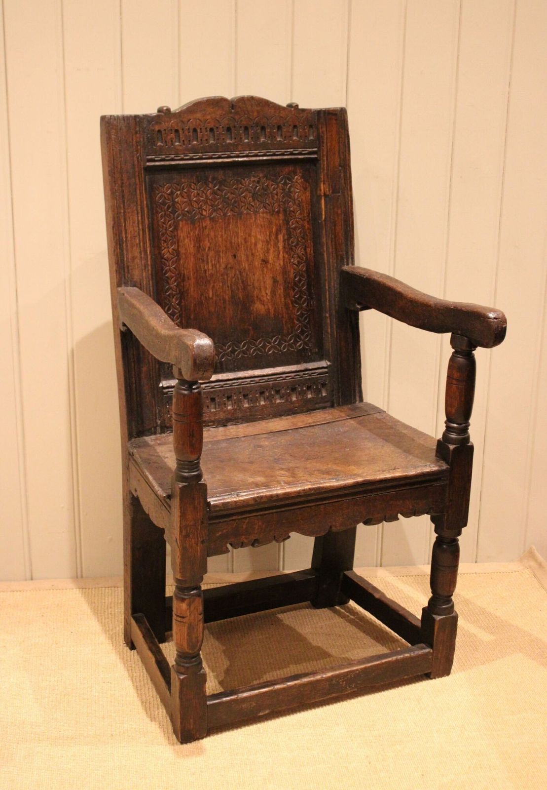 Oak Wainscot Chair, 1800s, Antique photo for sale