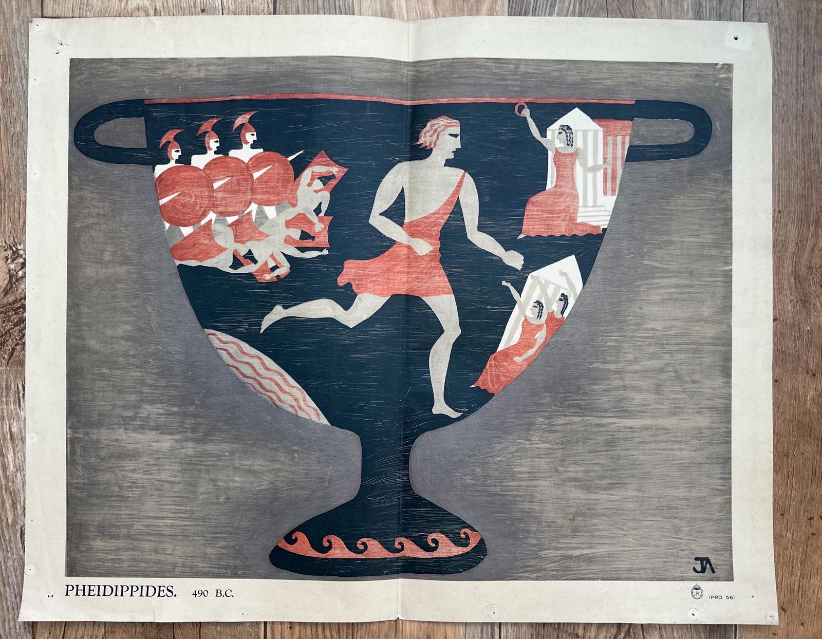 Original Gpo John Armstrong Poster Pheidippides 490 B. C. Circa 1935