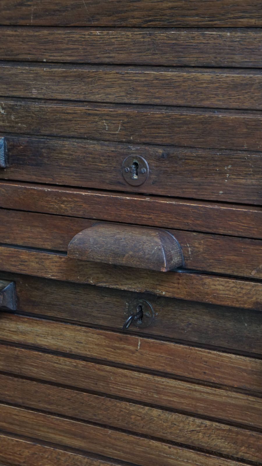 Insane Antique Oak Notary Cabinet With Two Roller Doors, A Working Lock And A Beautiful Patina photo buy