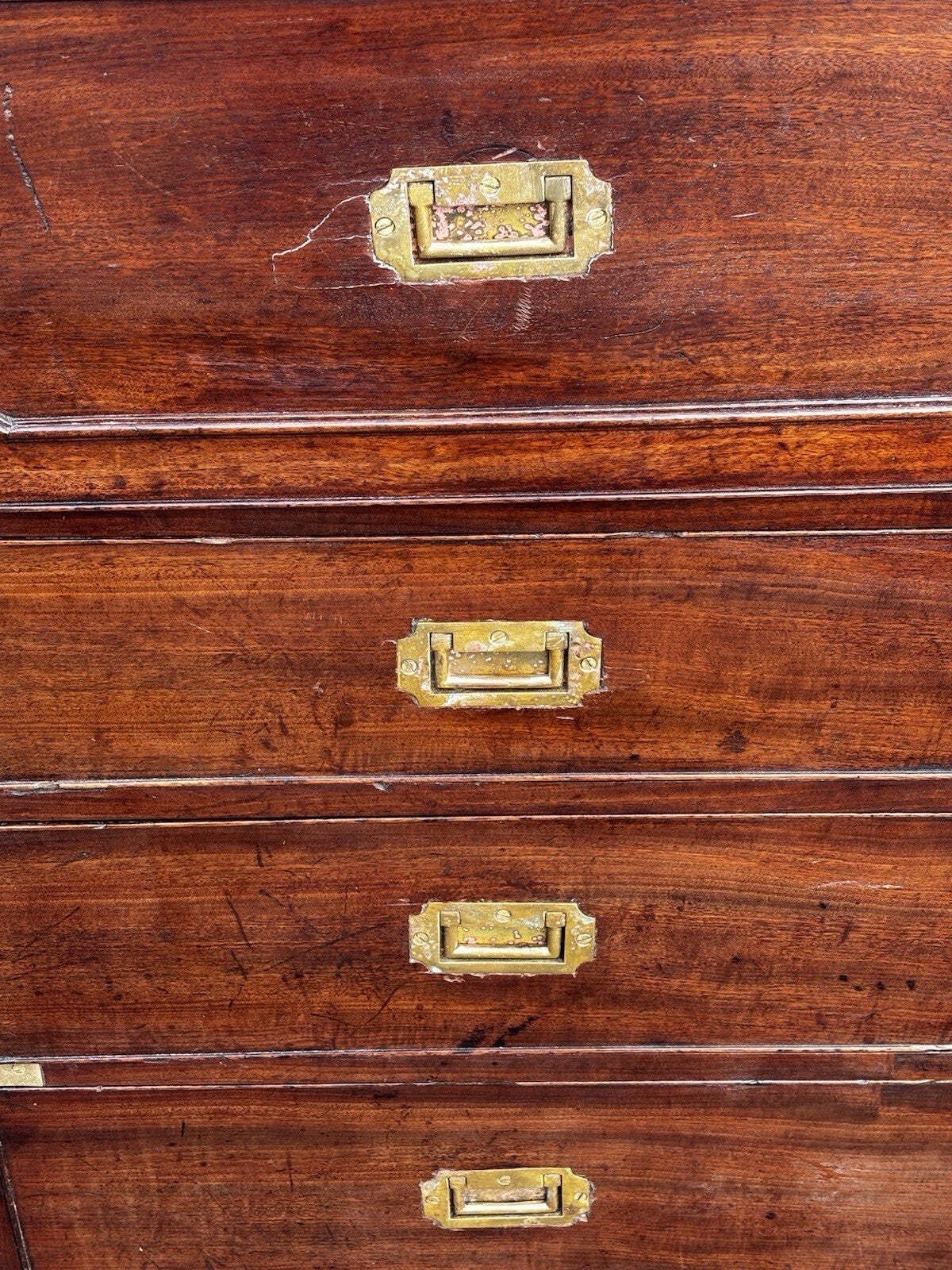 Mahogany Campaign Secretaire Chest Of Drawers. photo buy
