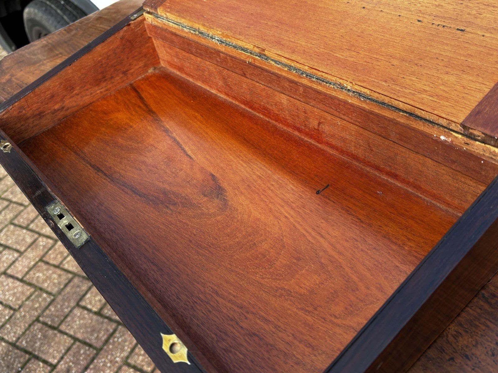 Victorian Boulle & Mahogany Writing Box With Fitted Interior, Secret Drawers. photo vintage
