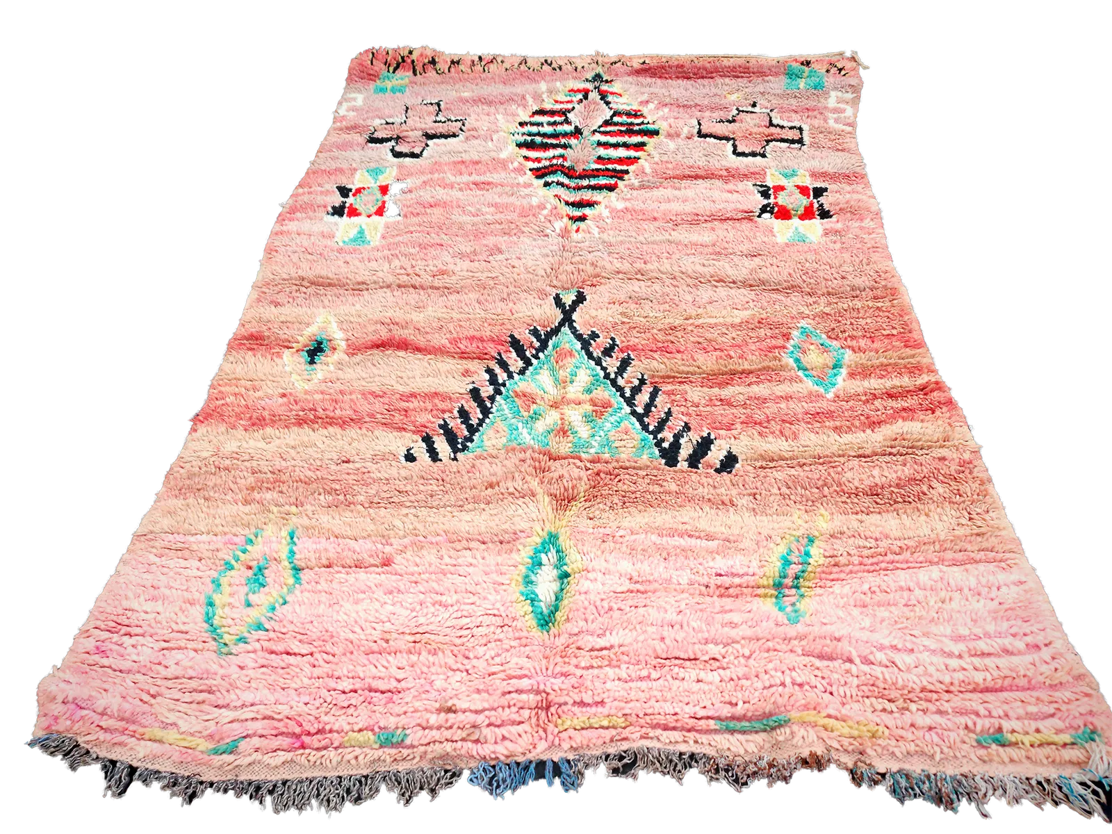 R312 Vintage Handmade Moroccan Berber Rug 100% Wool 200x130cm photo for sale