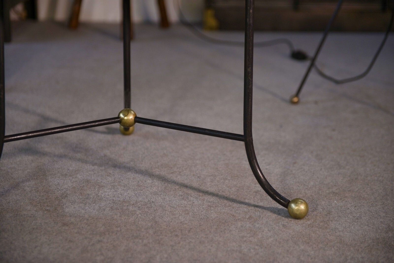 Marble Pedestal And Wrought Iron Base With Brass Balls photo Furniture