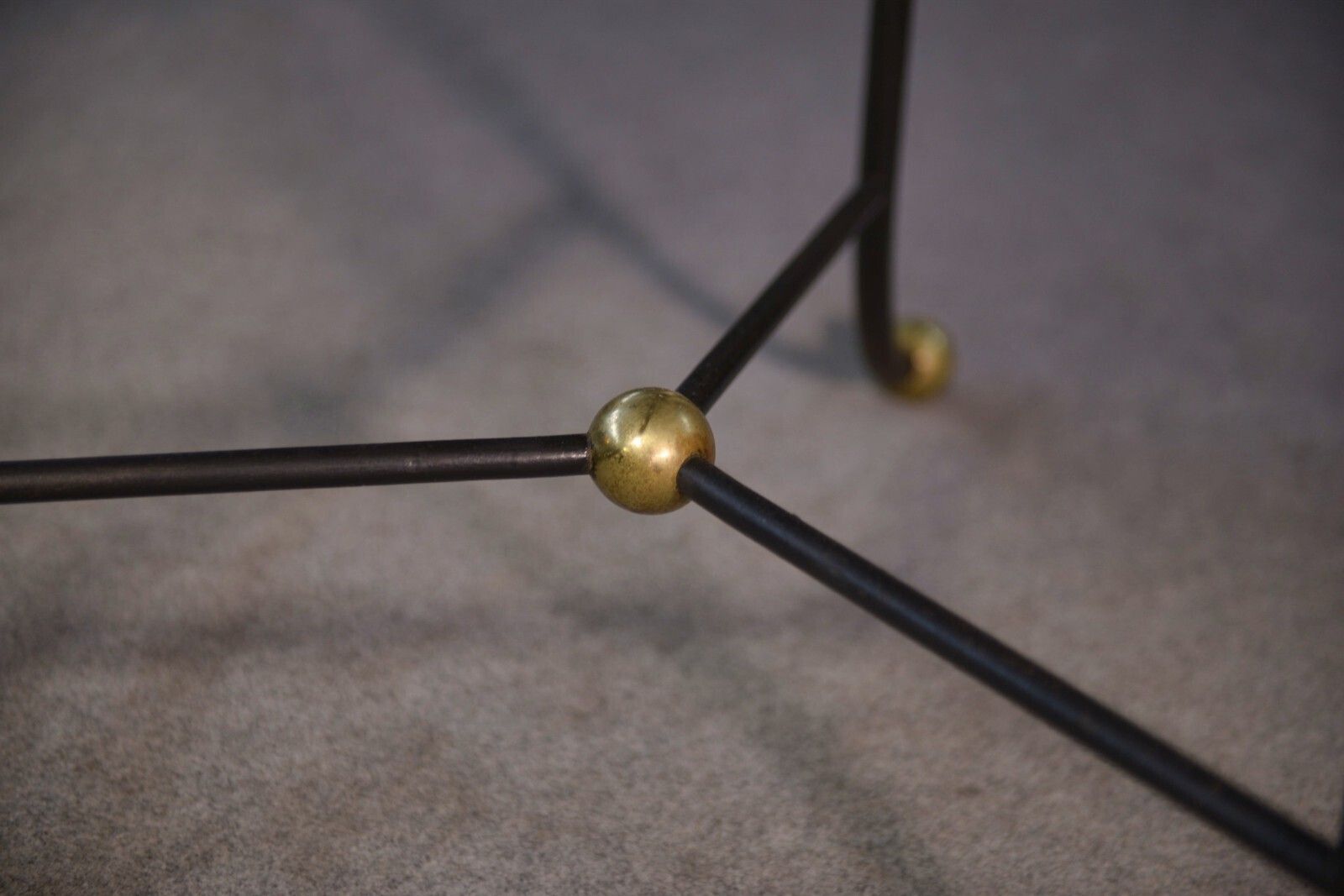 Marble Pedestal And Wrought Iron Base With Brass Balls photo vinterior