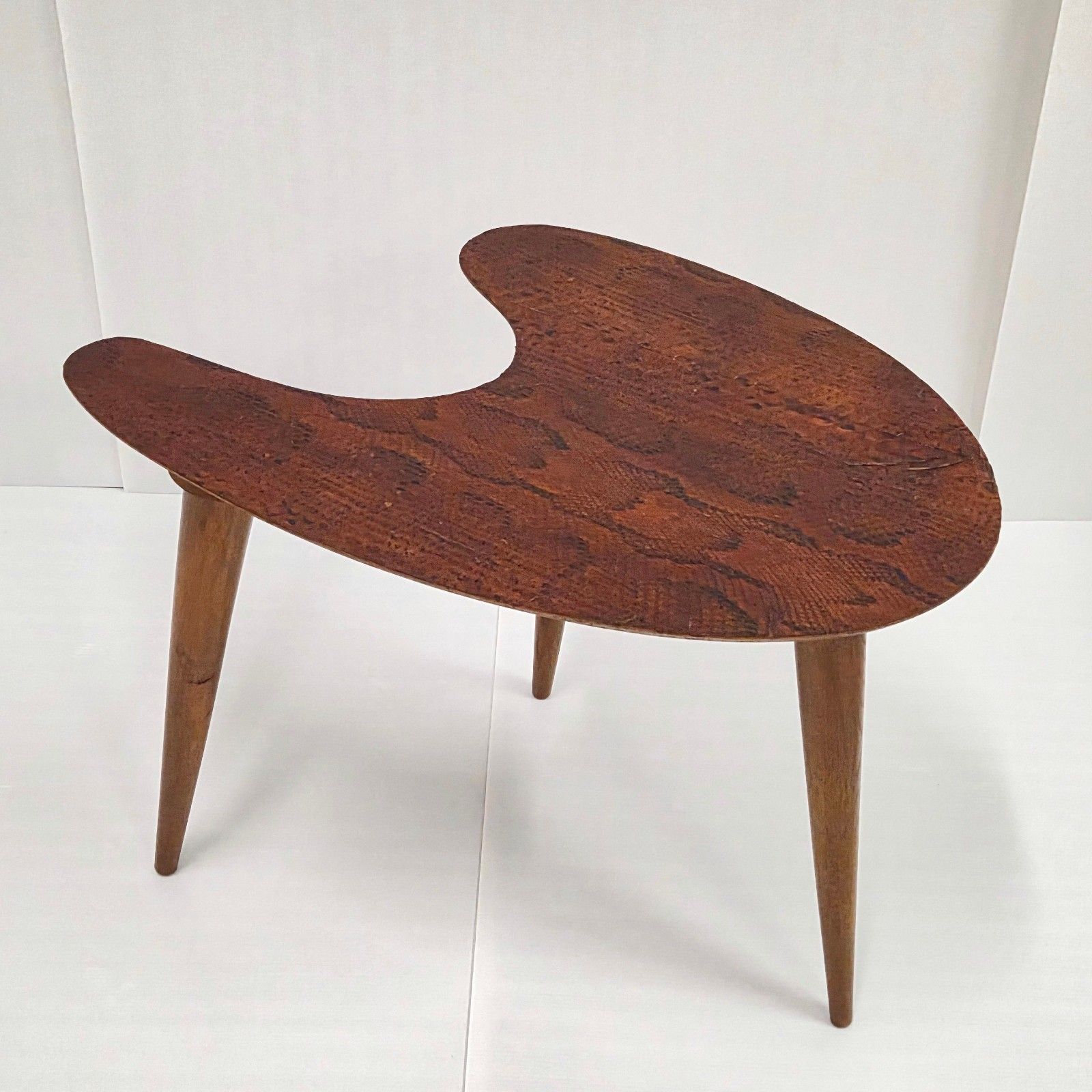 Vintage 1950s Imitation Snakeskin Tripod Side Coffee Table 50s 1950s