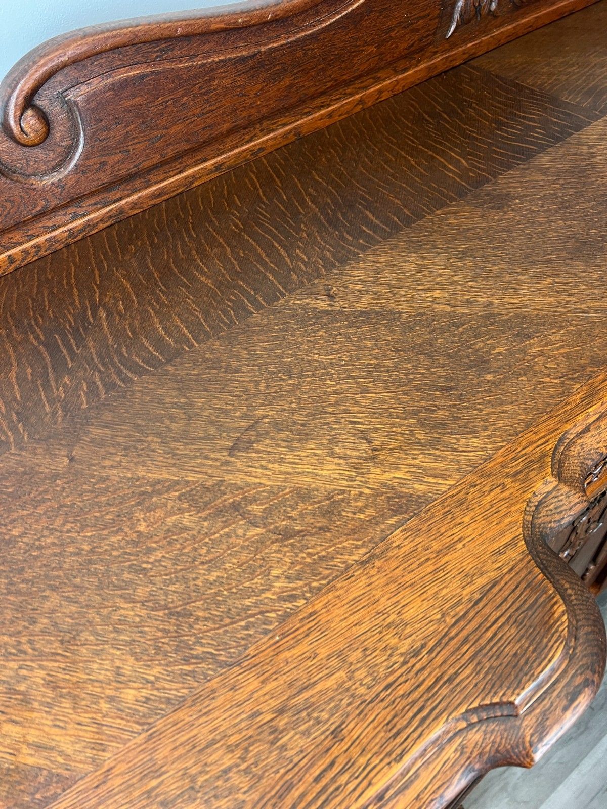 photo buy Sideboard Vintage French Buffet Oak Carved Cabinet Ornate Cupboard Lot 4510