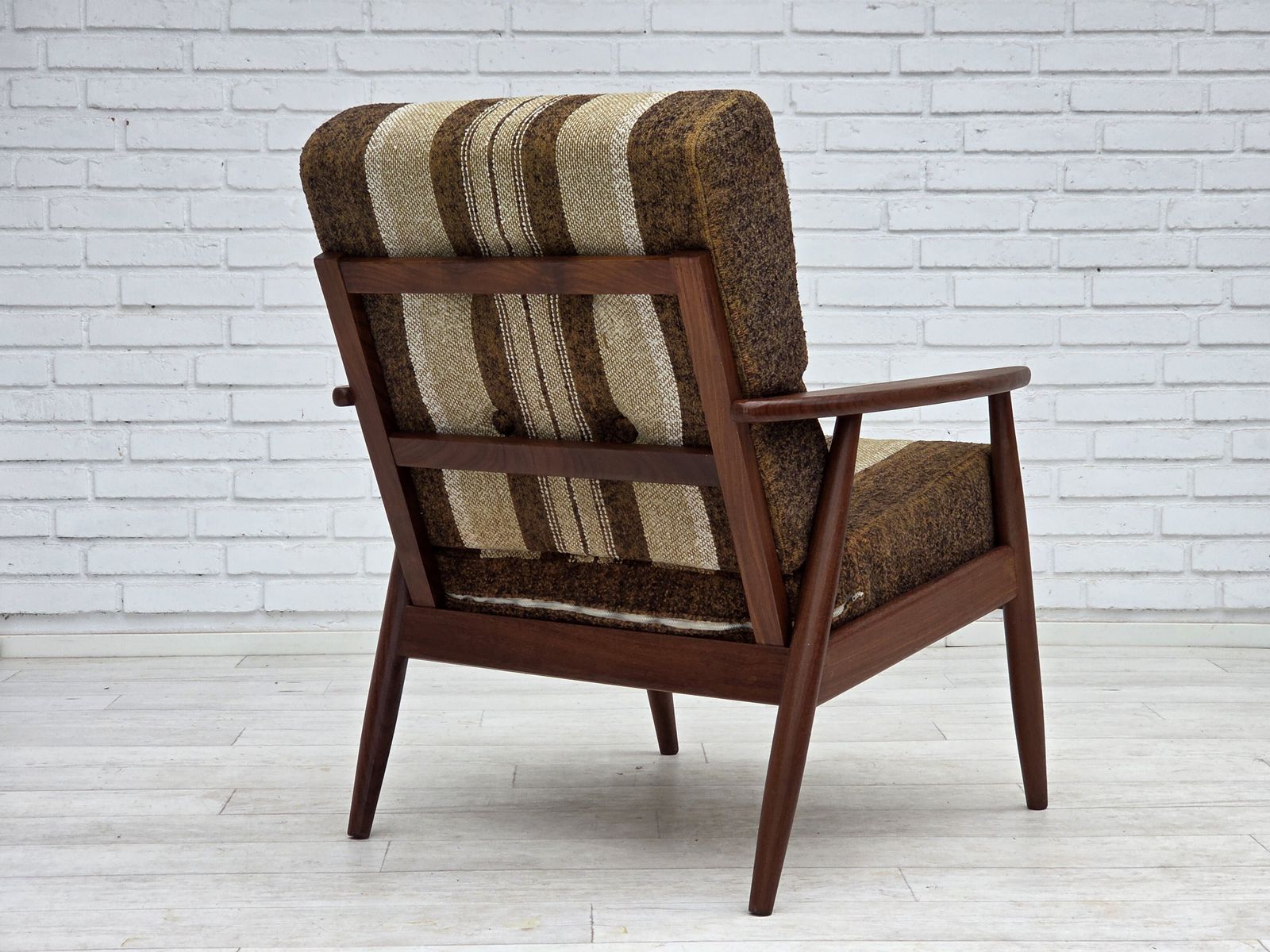 1970s, Danish Armchair, Teak Wood, Furniture Wool Fabric. photo for sale