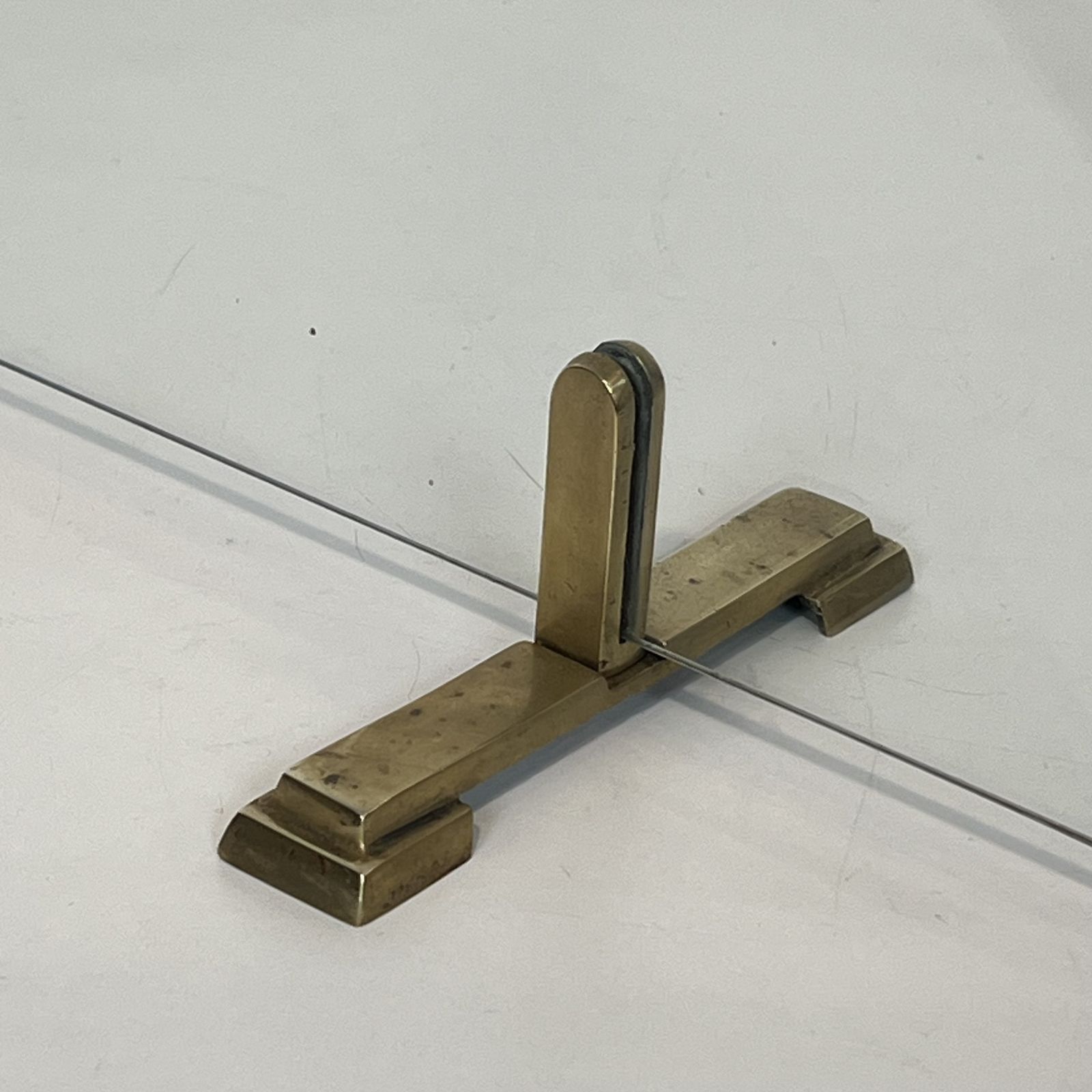 Glass And Brass Fireguard, 1970s photo vintage