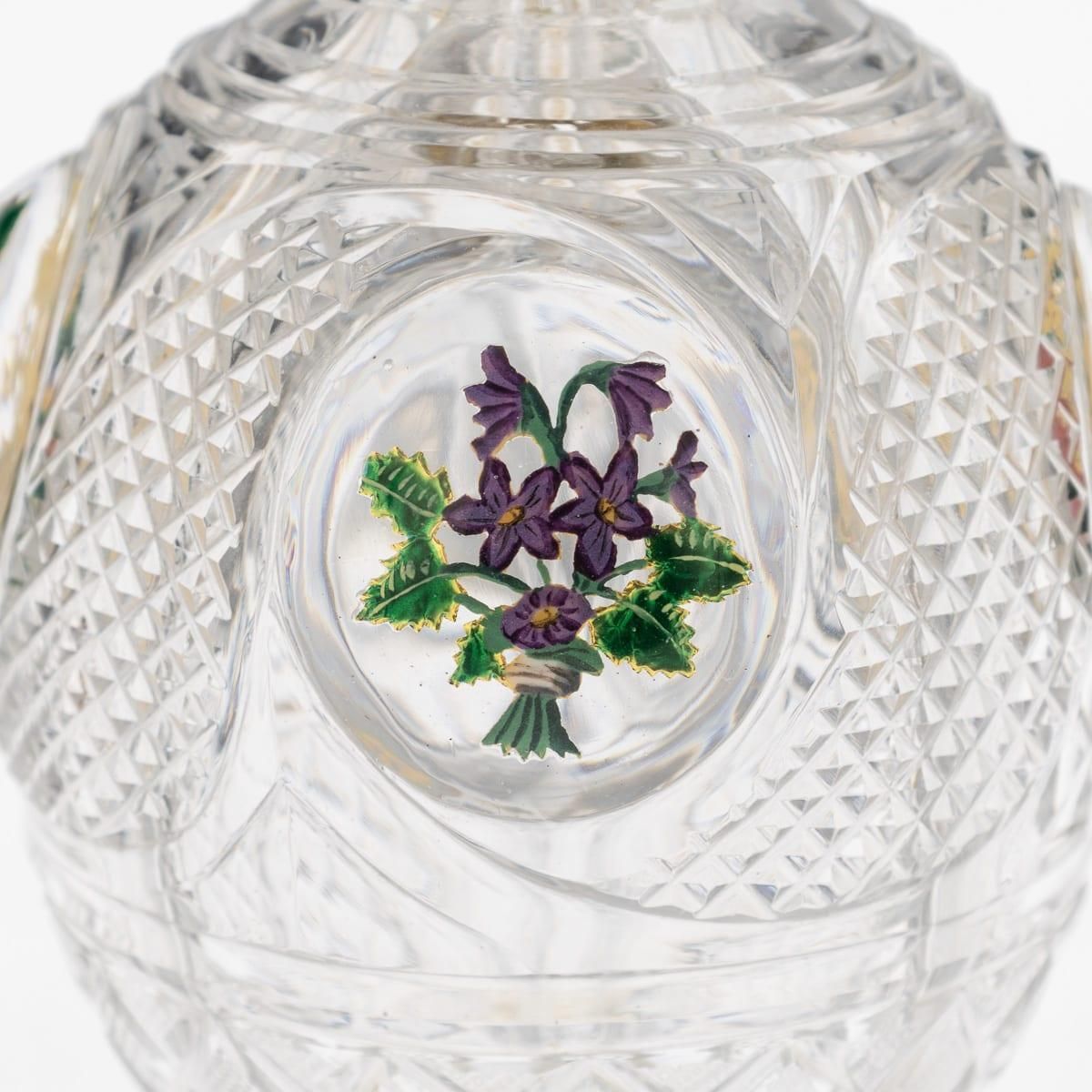 photo for sale Antique 19thc French Baccarat Four Chamber Divided Enamel And Ormolu Scent Bottle