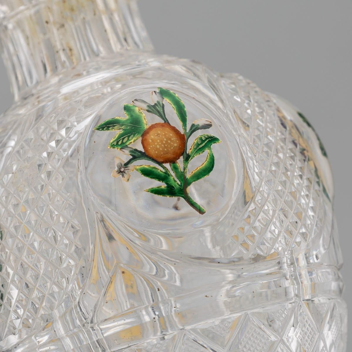 photo buy Antique 19thc French Baccarat Four Chamber Divided Enamel And Ormolu Scent Bottle