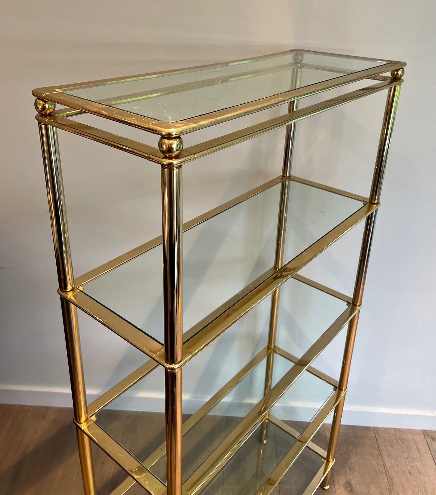 Gold Chrome Shelf With 5 Clear Glass Shelves photo 2550.0