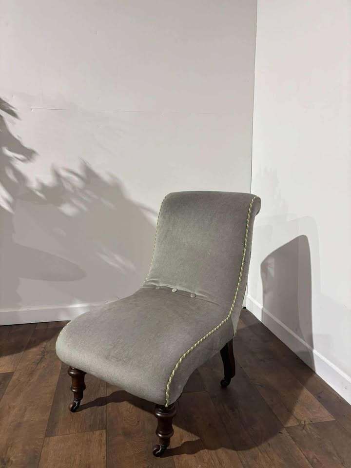 Antique Mahogany Framed Scroll Form Nursing Chair photo vinterior
