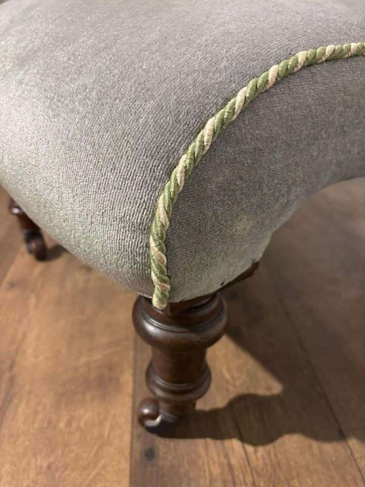 Furniture Antique Mahogany Framed Scroll Form Nursing Chair photo