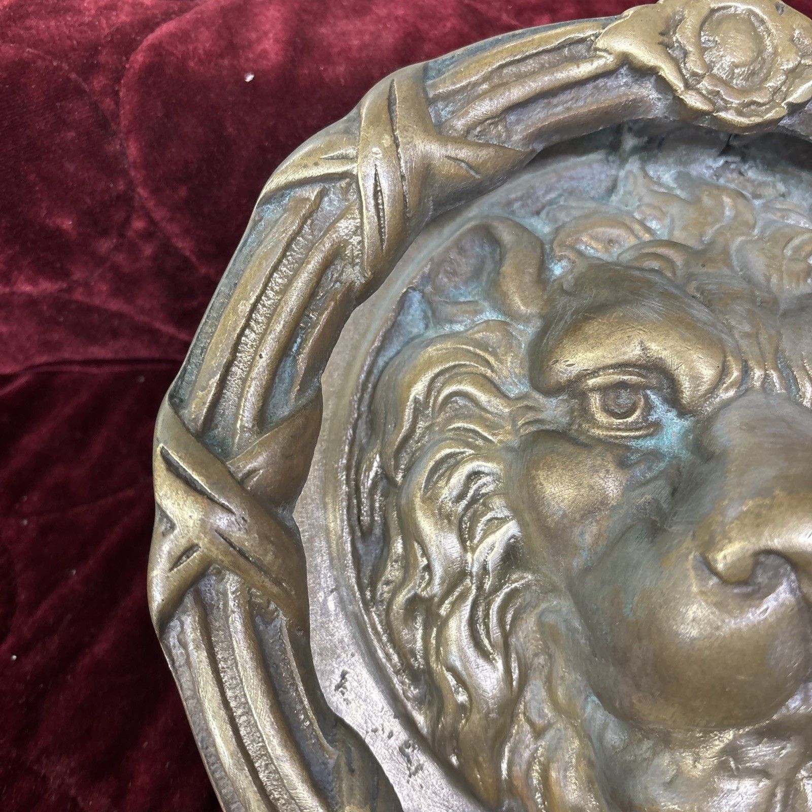Huge Antique Solid Brass Front Door Knocker Period Reclaimed Manor Cast Metal photo buy