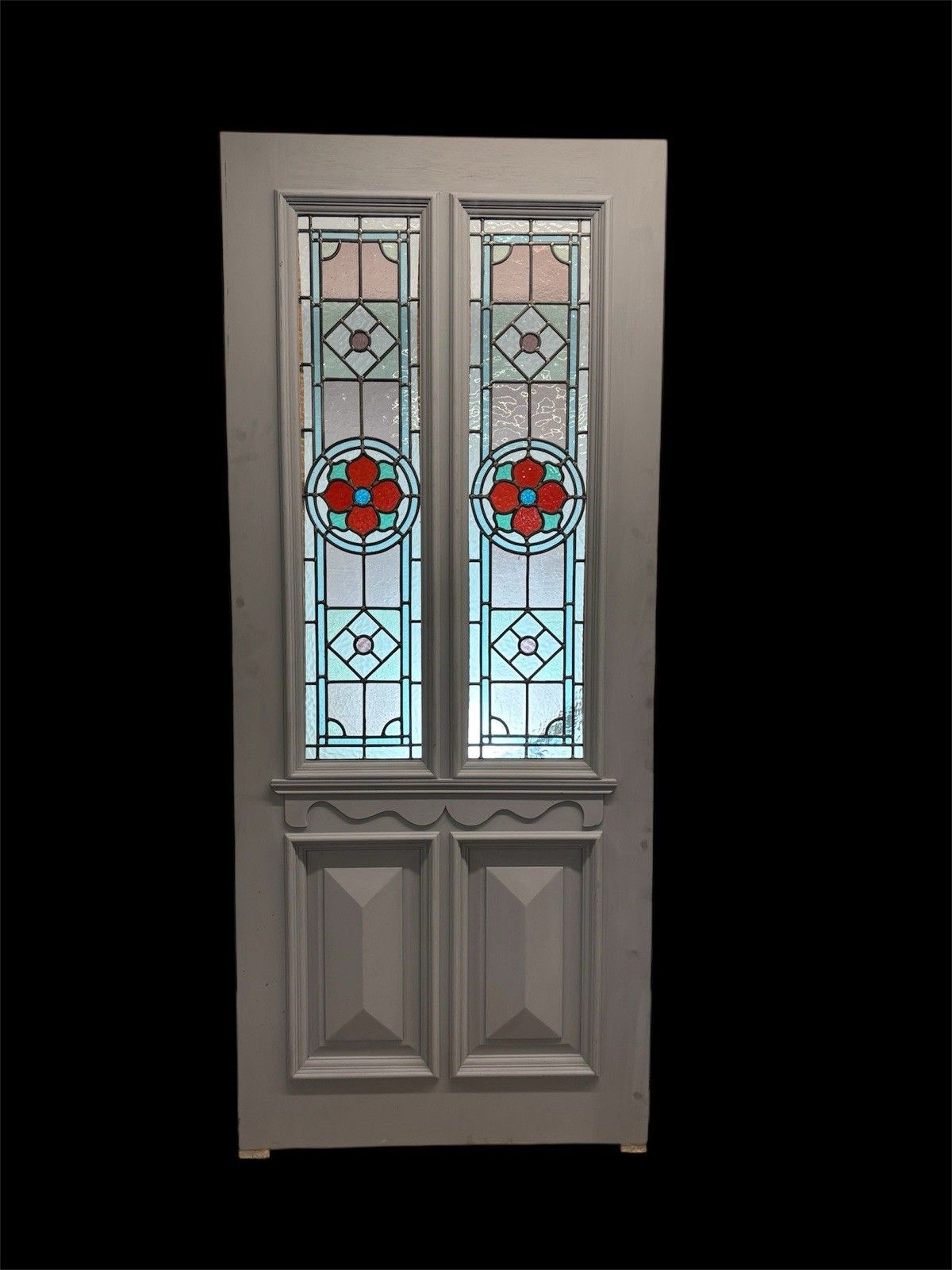 Victorian Stained Glass Front Door Bespoke Made Hardwood Leaded Period Wood
