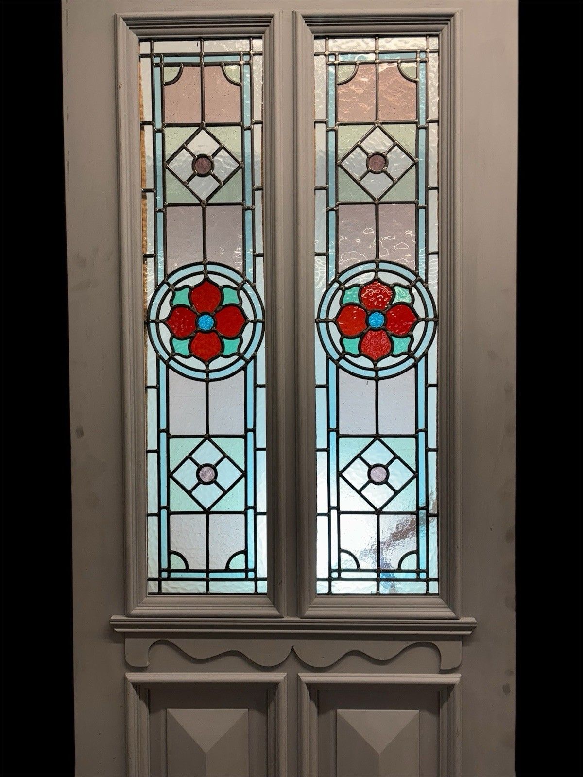 Victorian Stained Glass Front Door Bespoke Made Hardwood Leaded Period Wood photo 3481.0