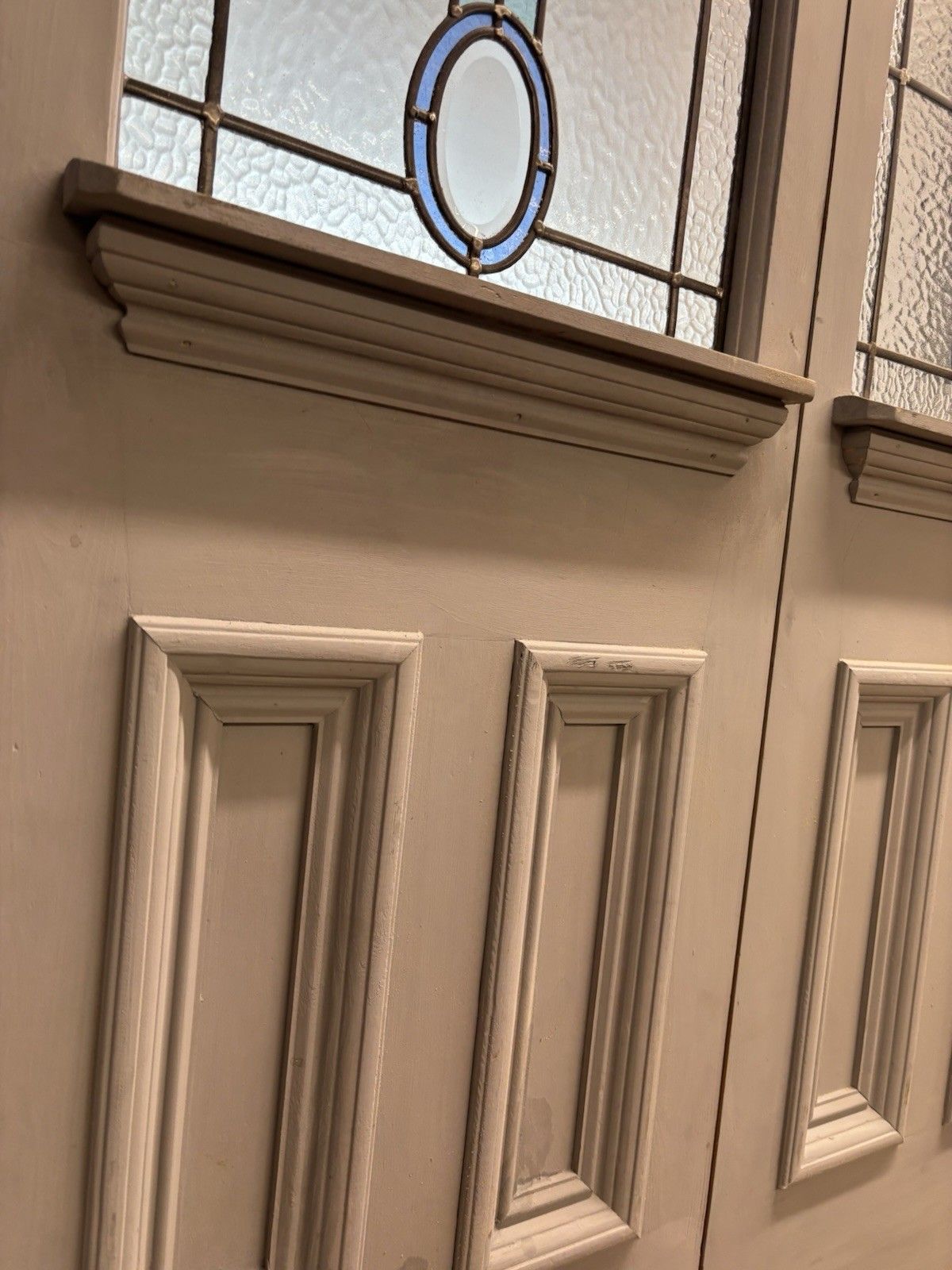 Victorian Stained Glass French Front Doors Reclaimed Period Old Antique Lead photo vinterior