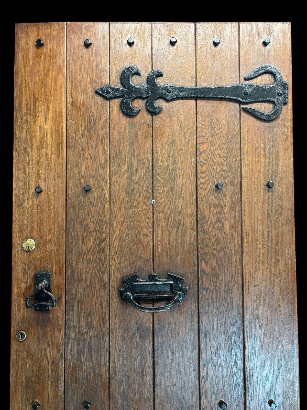 Large Solid Oak Front Door Old Antique Period Reclaimed Wood Cast Iron Refurb photo 2655.0