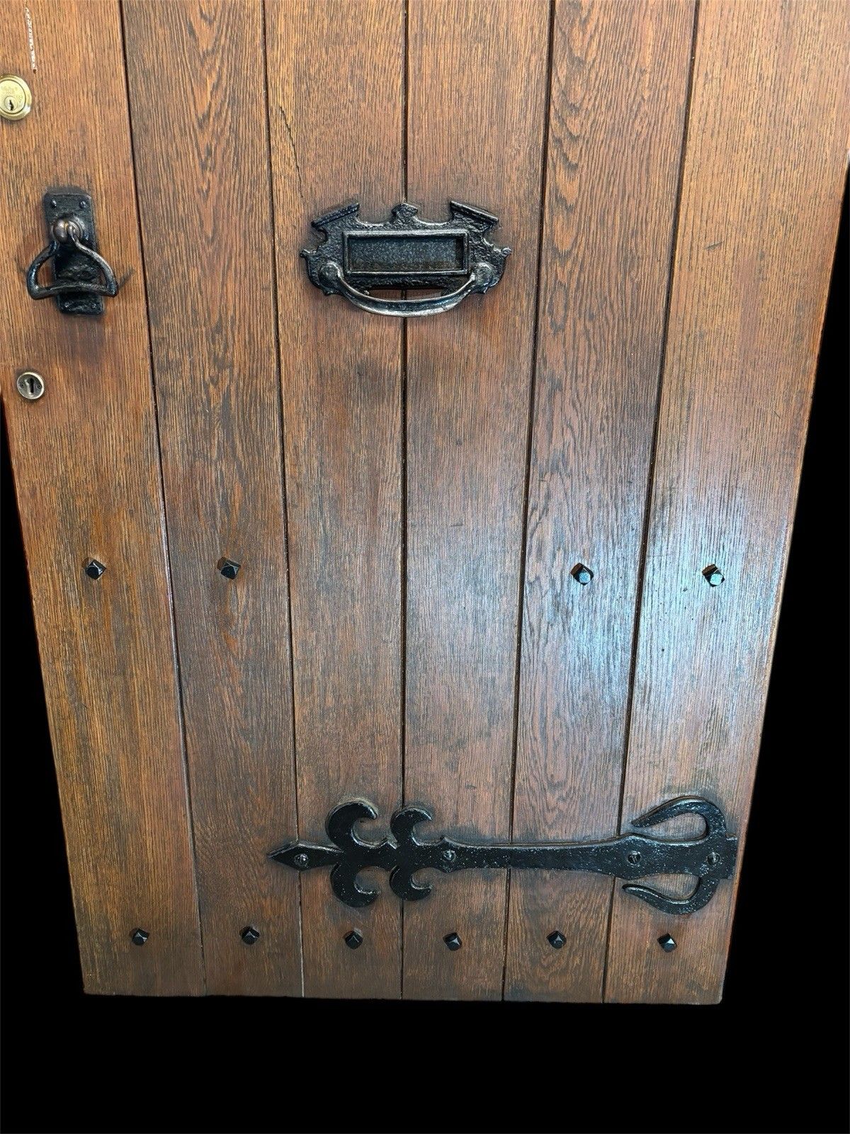 Large Solid Oak Front Door Old Antique Period Reclaimed Wood Cast Iron Refurb photo buy