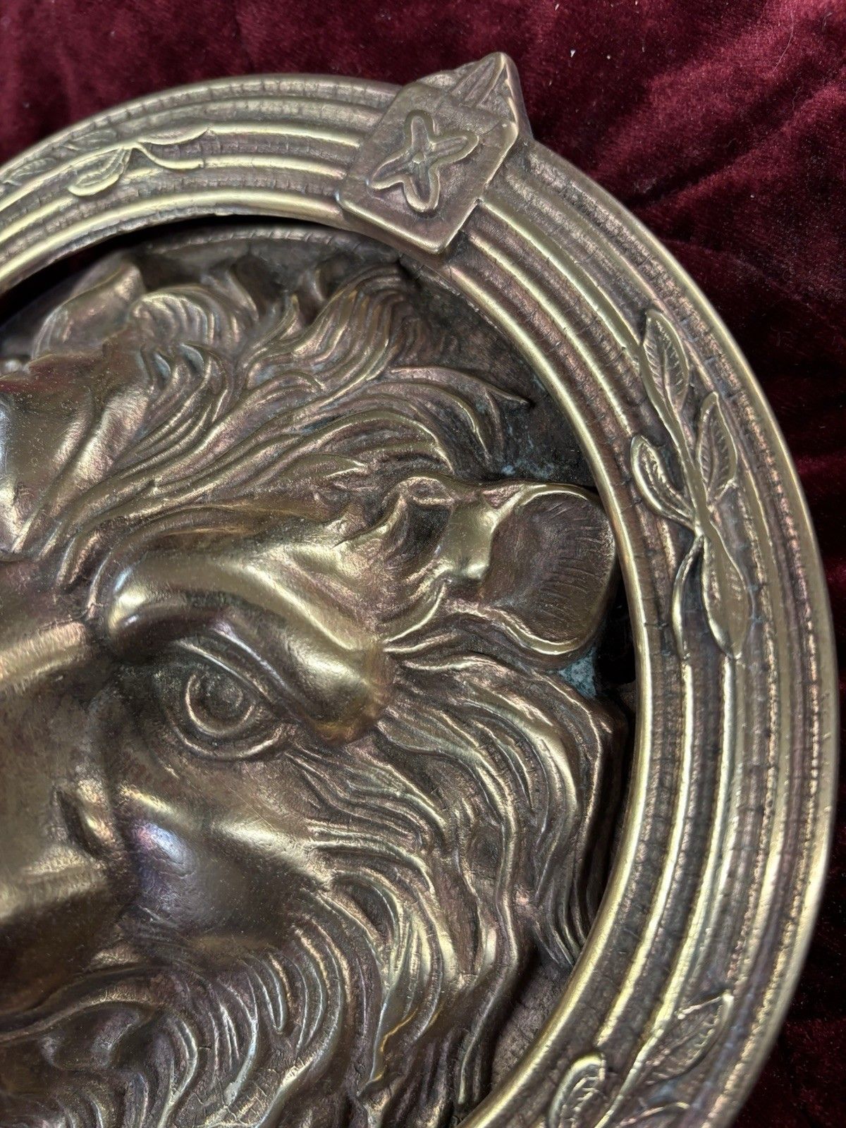 Huge Antique Solid Brass Front Door Knocker Period Reclaimed Manor Cast Metal photo 172.0