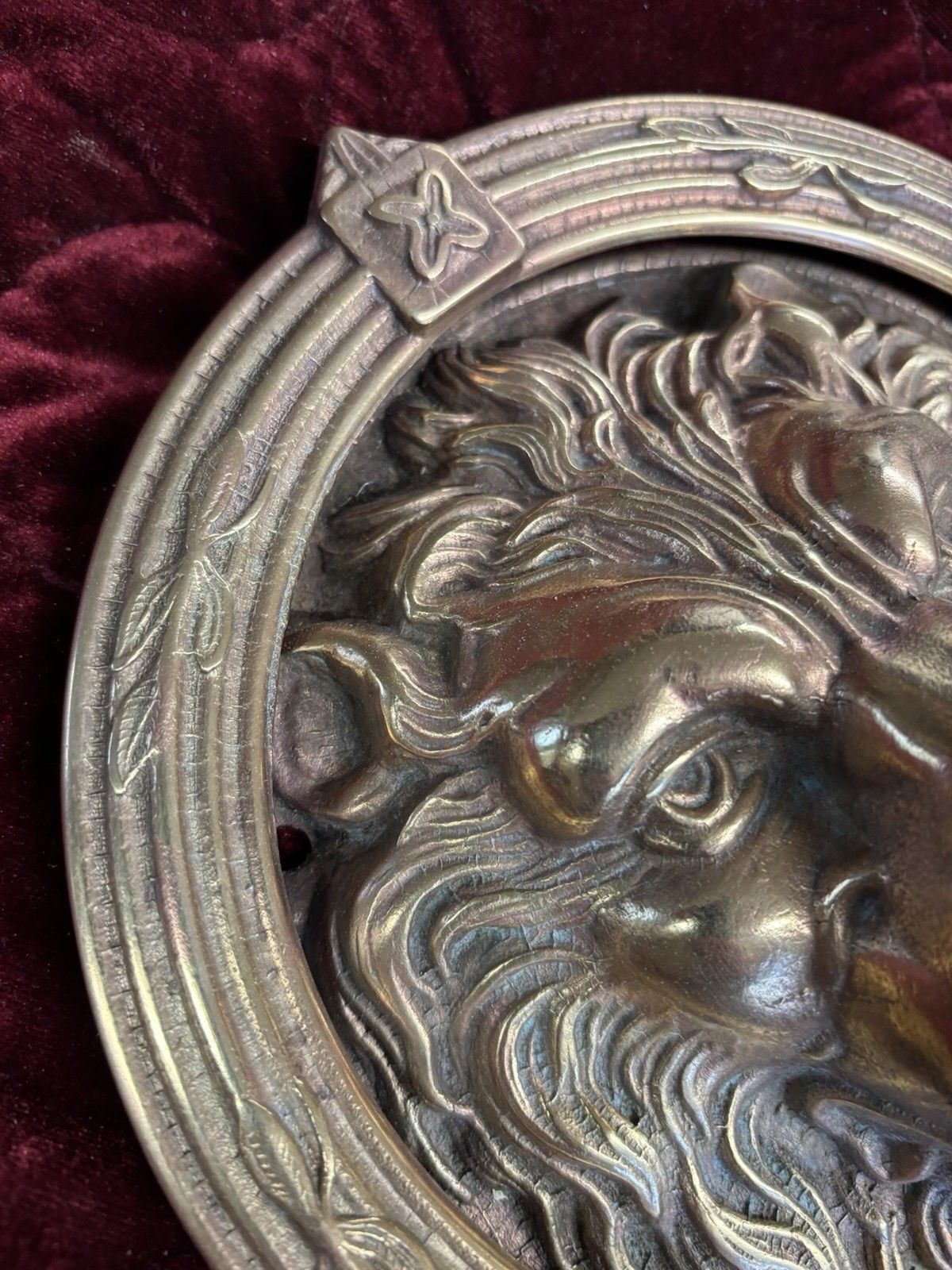 Huge Antique Solid Brass Front Door Knocker Period Reclaimed Manor Cast Metal photo vinterior