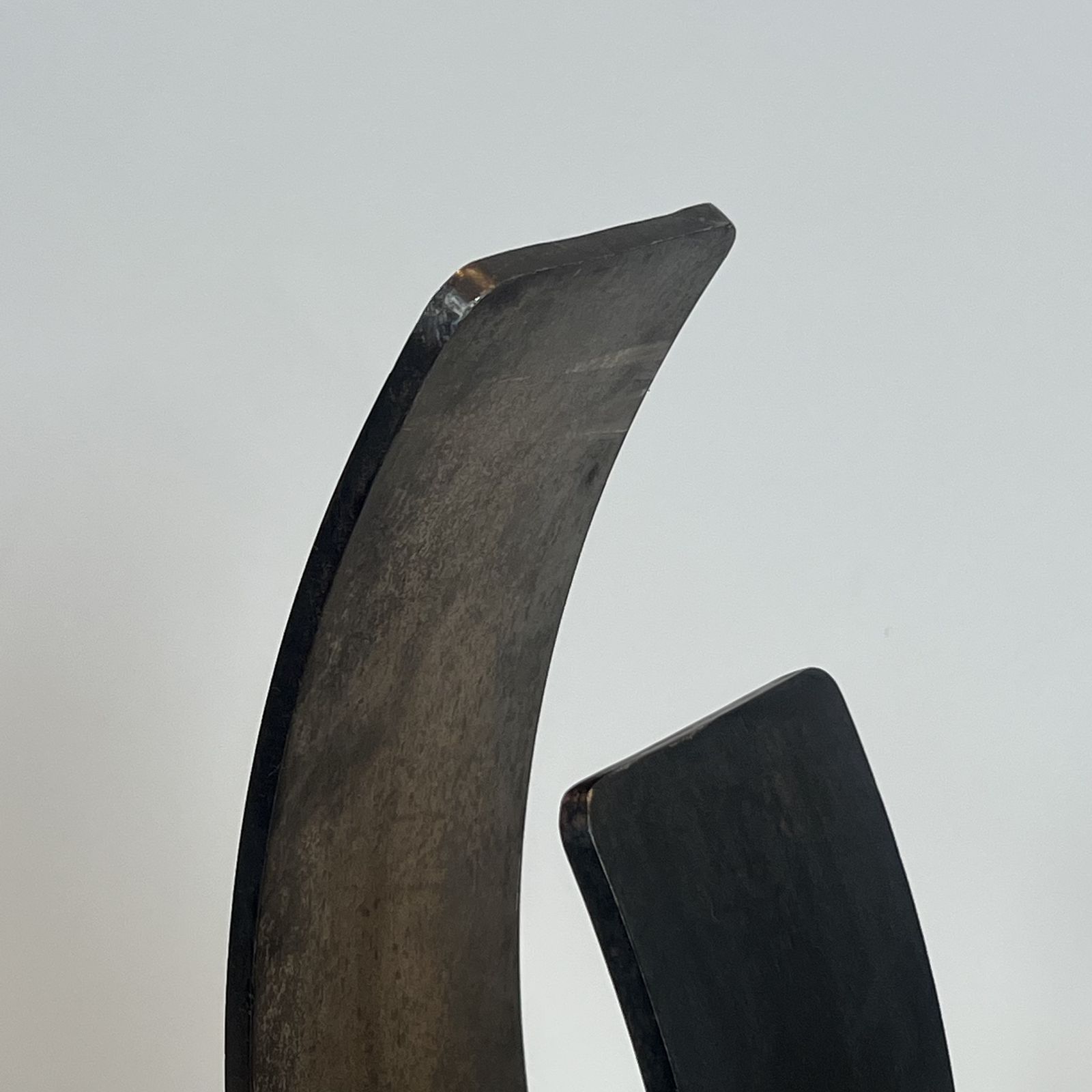 Pair Of Modernist Steel And Wrought Iron Andirons photo vintage