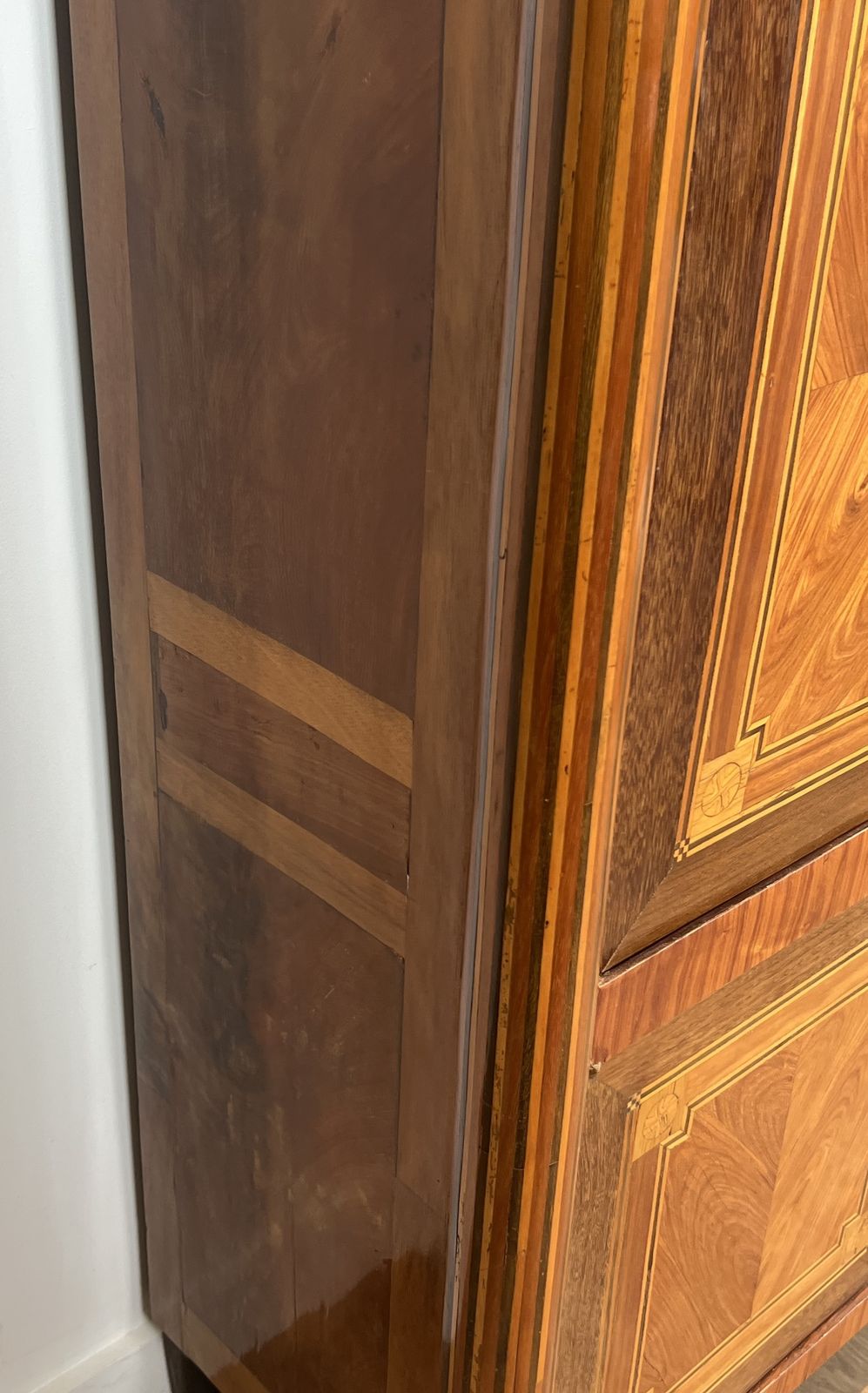 Louis XVI Style Drop Front Secretary Desk In Marquetry And Carrara Marble Top photo 3500.0
