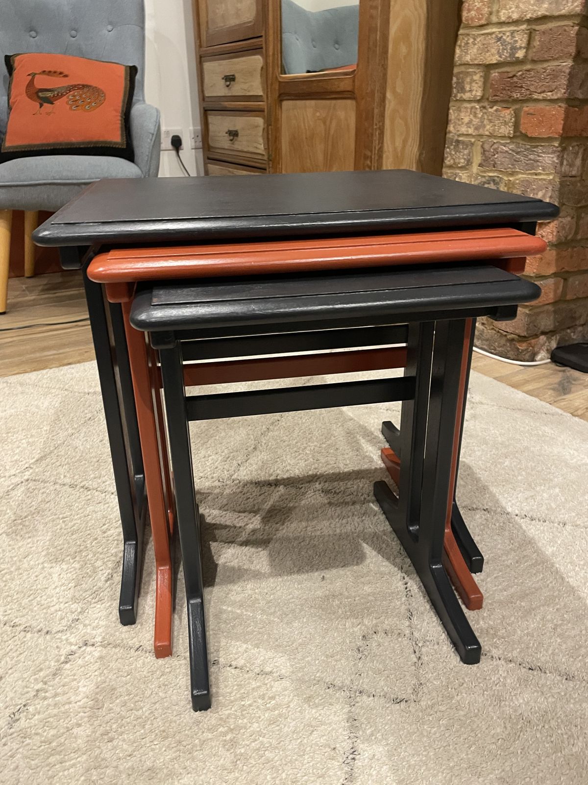 Nest Of Mid Century Painted Tables photo for sale