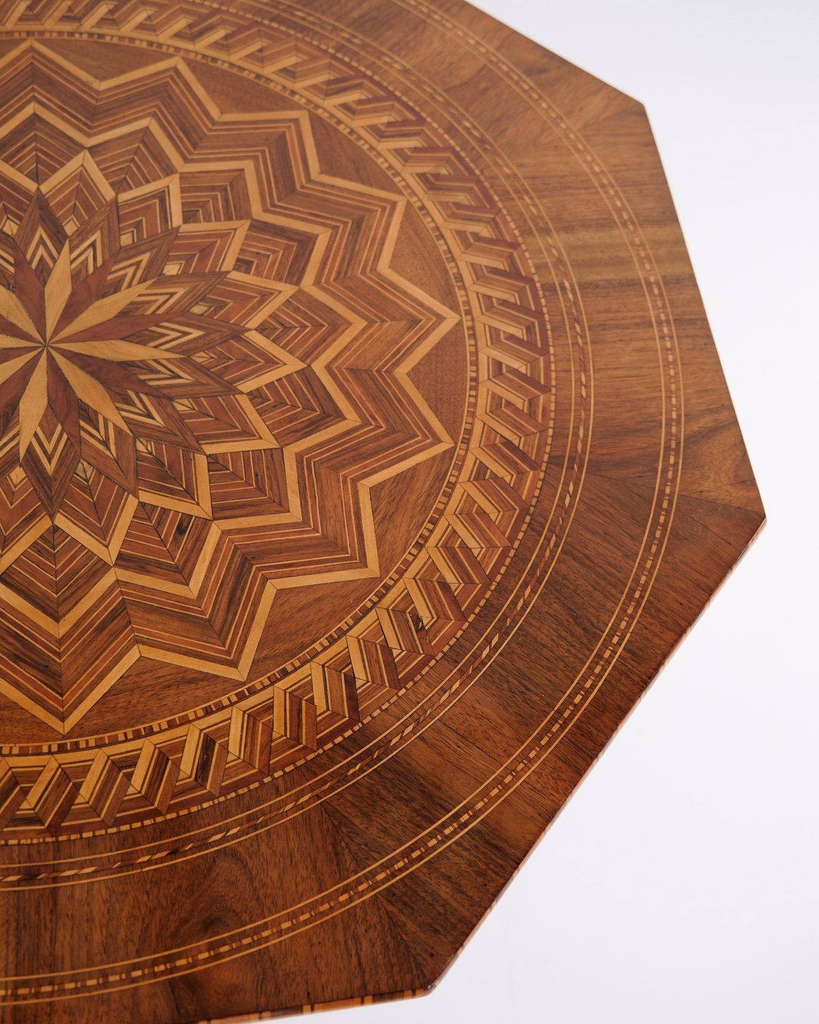 Octagonal Column/Lamp Table  Decorated With Intarsia   Italy   Year 1850s photo furniture