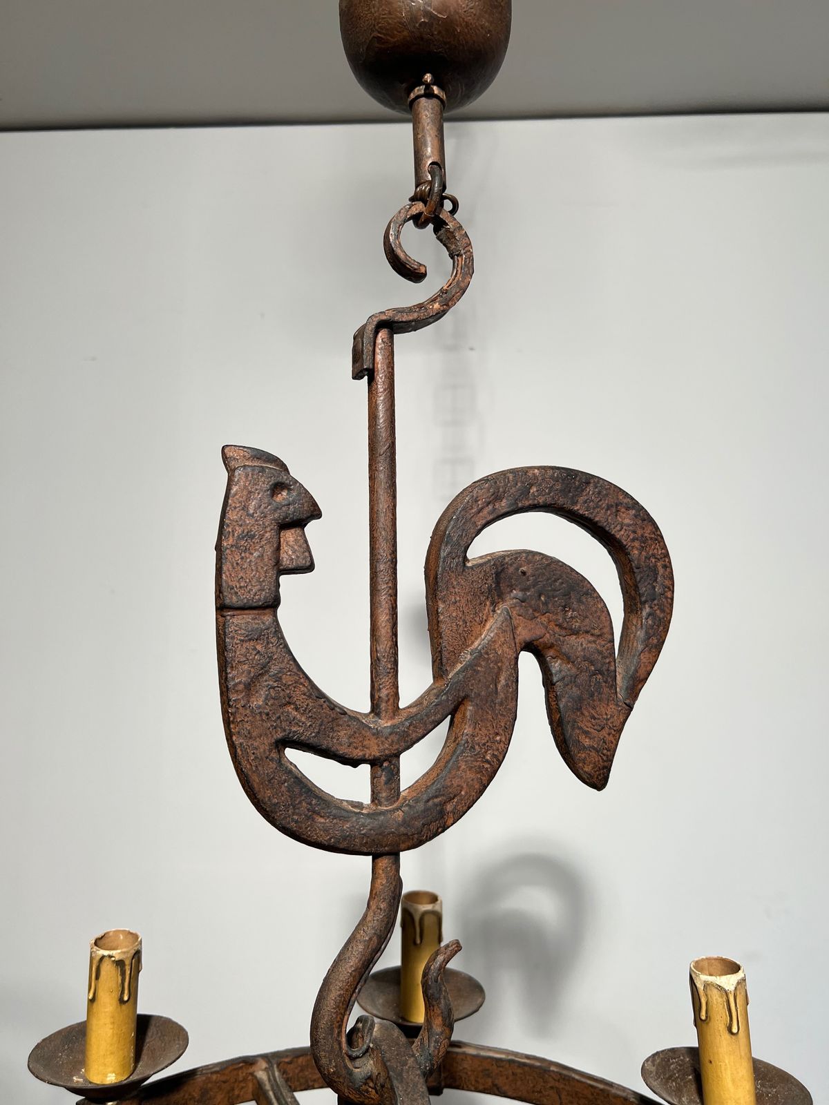 photo buy Rooster Chandelier By Jean Touret For Atelier Marolles