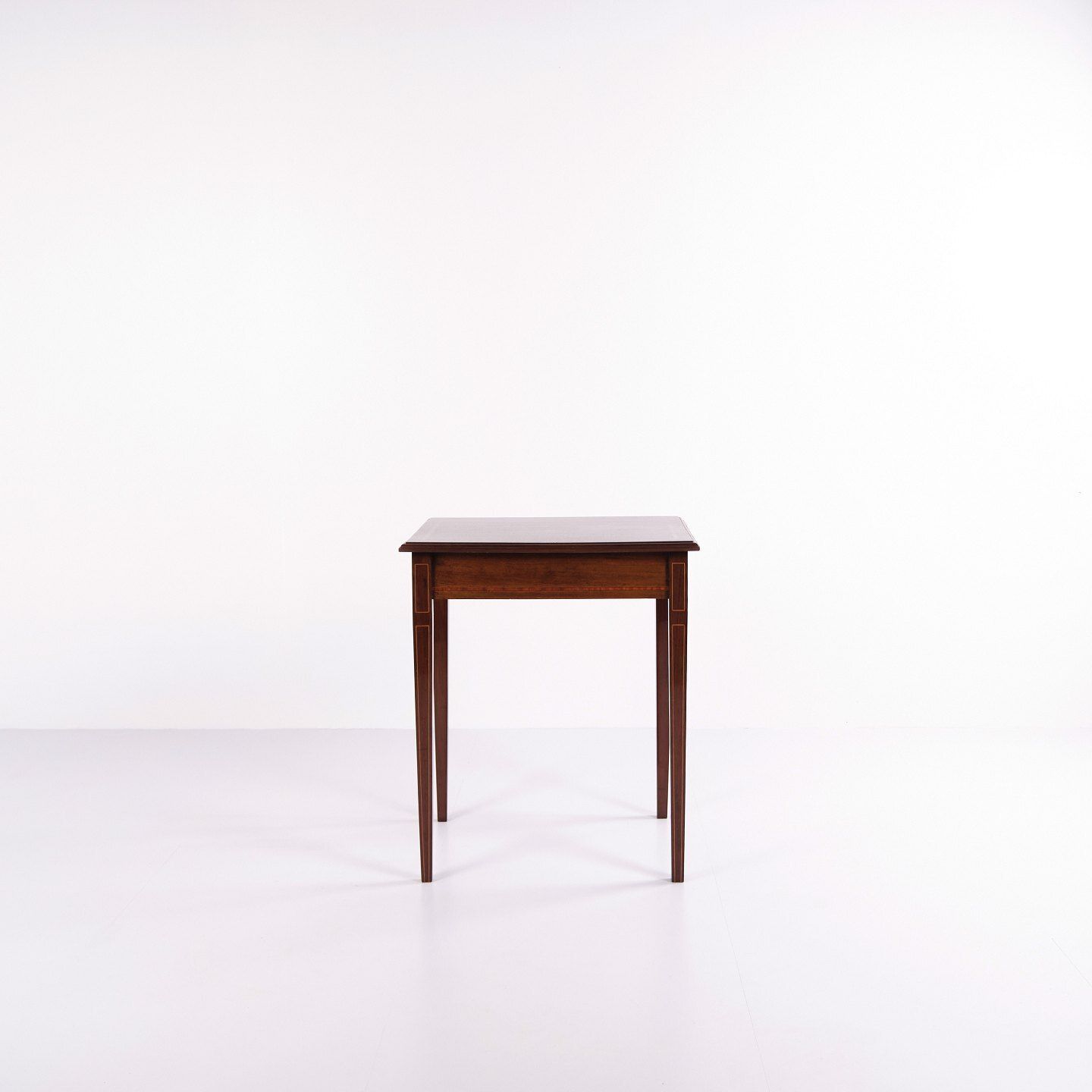 Side Table   Hand Polished   Decorated With Fruit Wood Inlay   Crafted In Mahogany   1920s