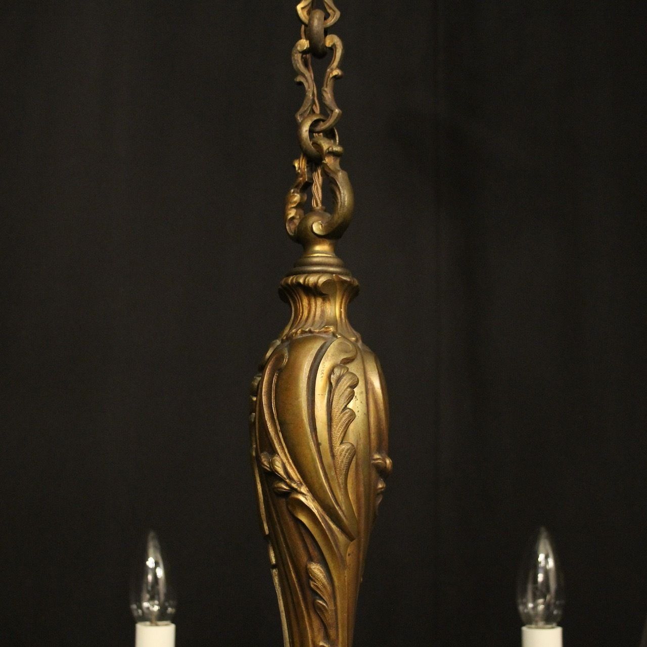 French Gilded Bronze 6 Light Antique Chandelier photo 975.0