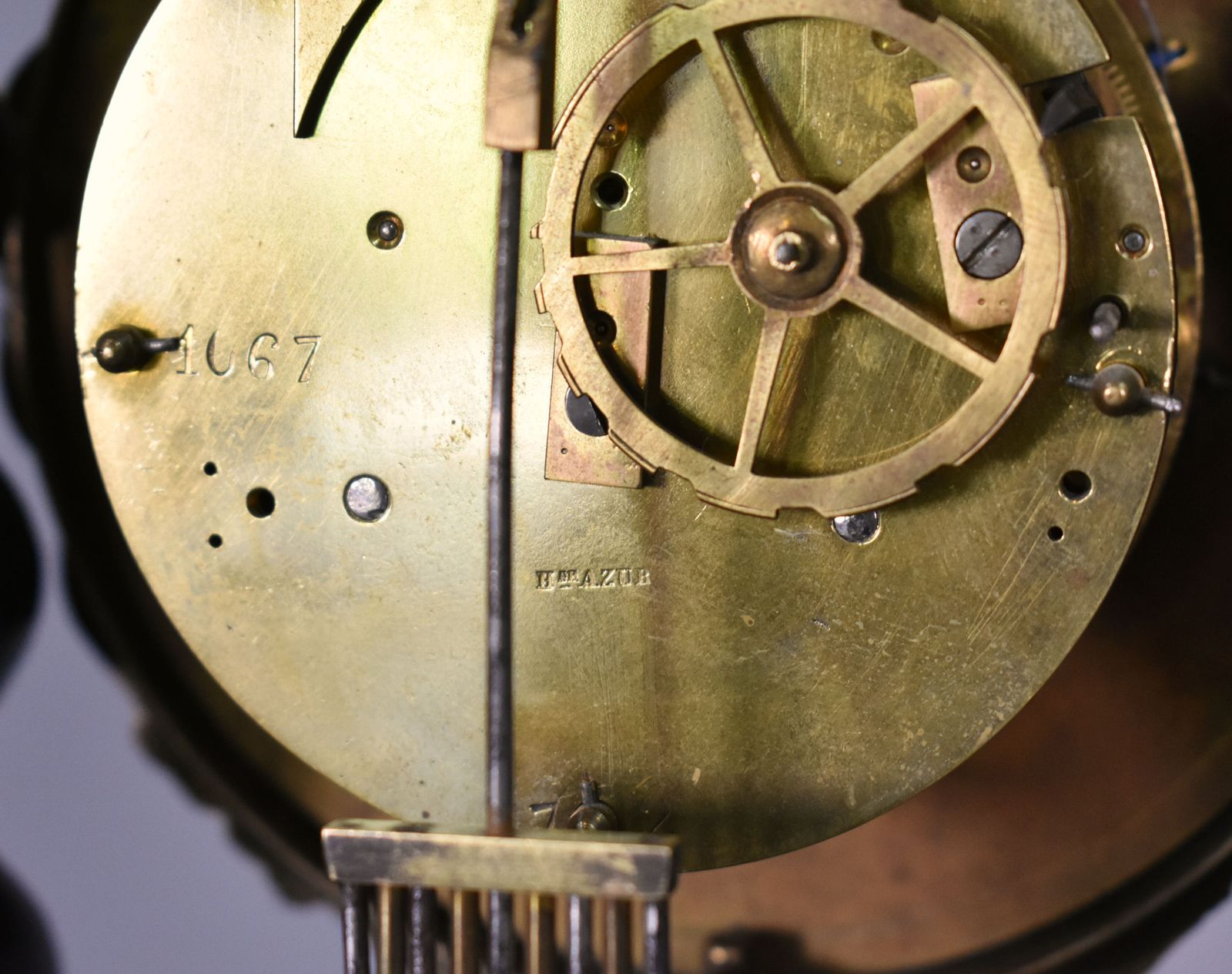 315.0 French Portico Barley Twist Clock Napoleon III photo