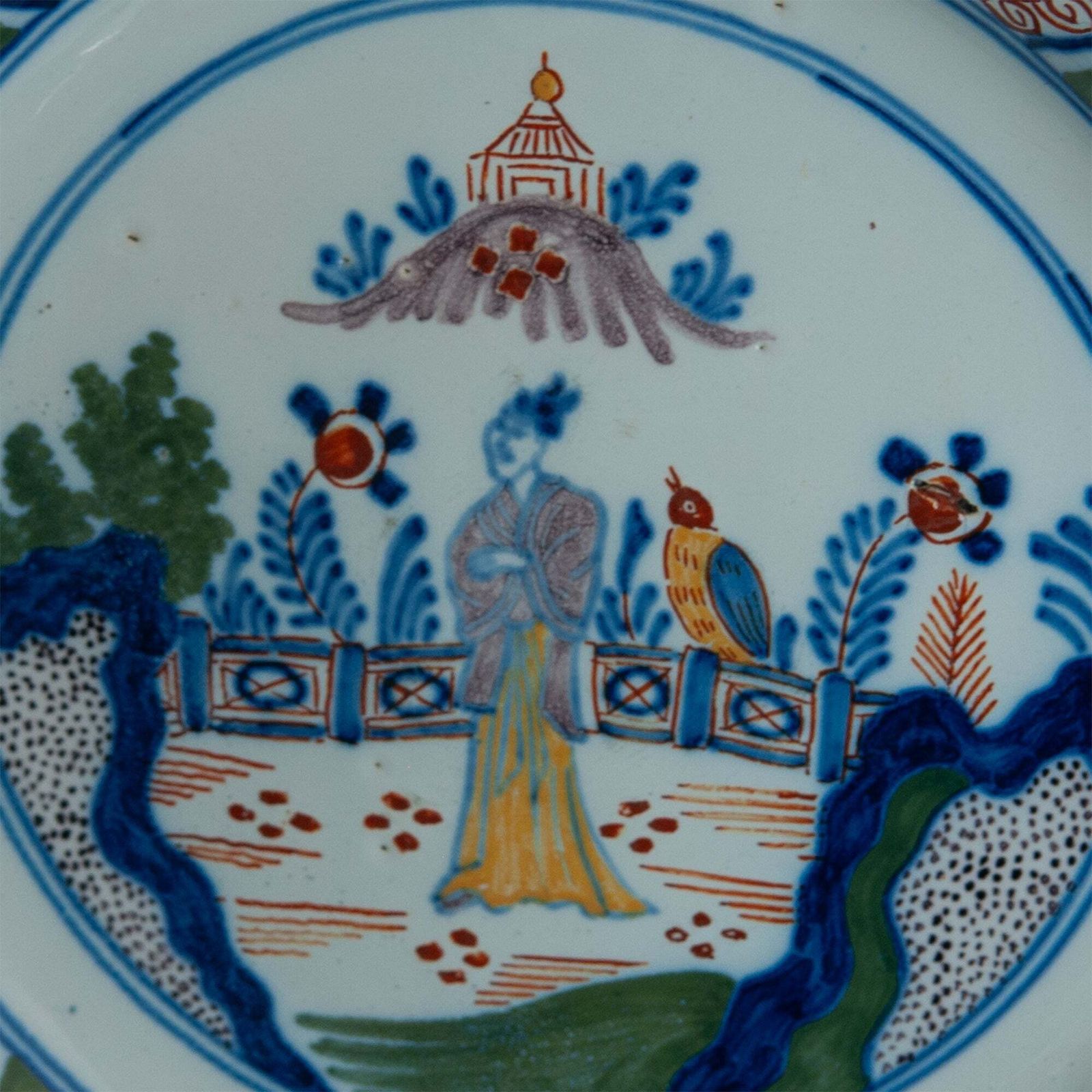 Chinoiserie Tuinscène Bord – Delfts Aardewerk, Ca. 1740 photo furniture