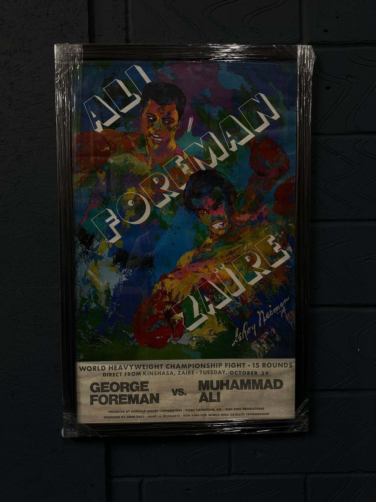 Leroy Neiman “Muhammad Ali Vs George Foreman” – Original Framed & Sealed Fight Poster photo for sale