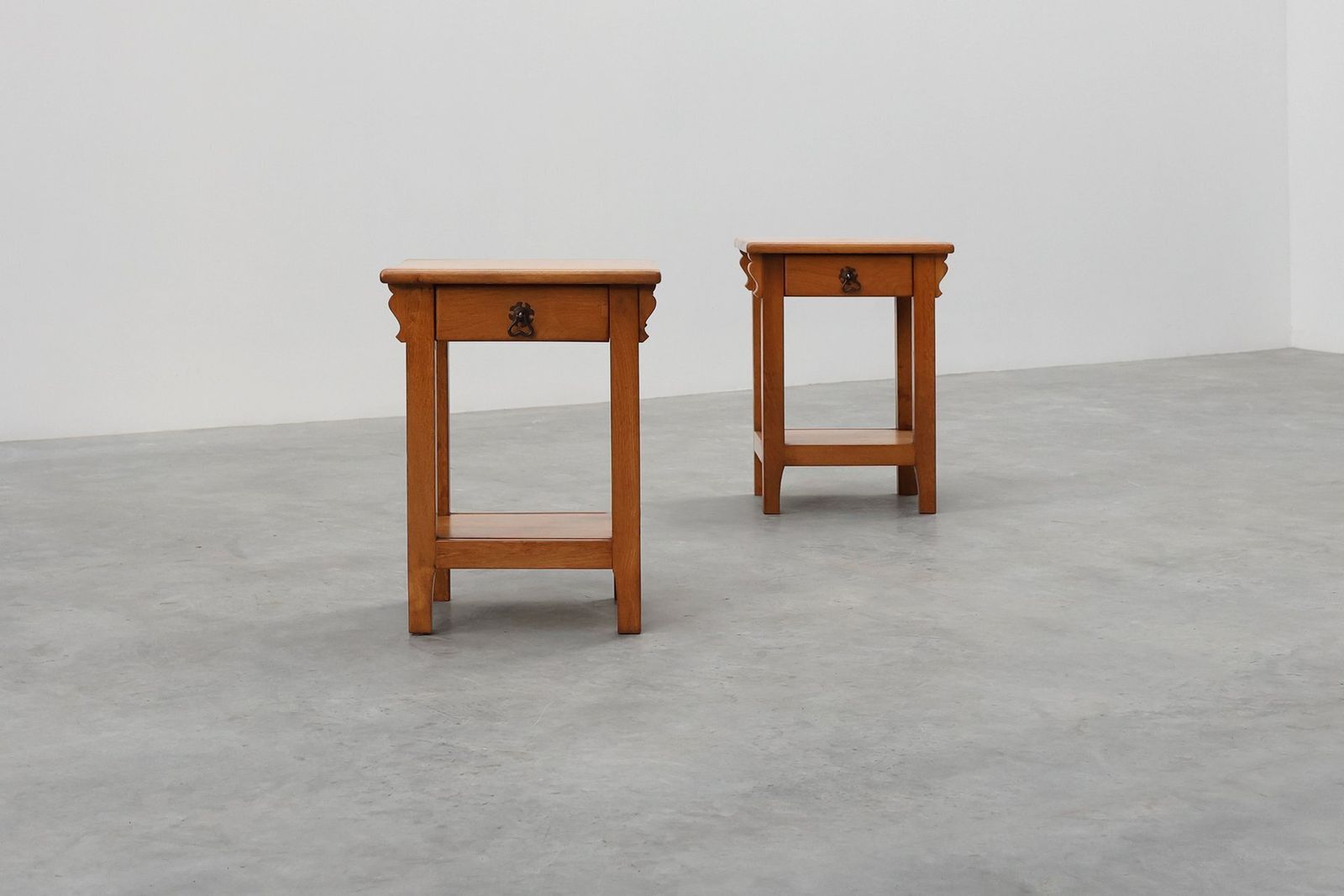 Vintage Oak Nightstands, France, 1960s, Set Of 2 photo vintage