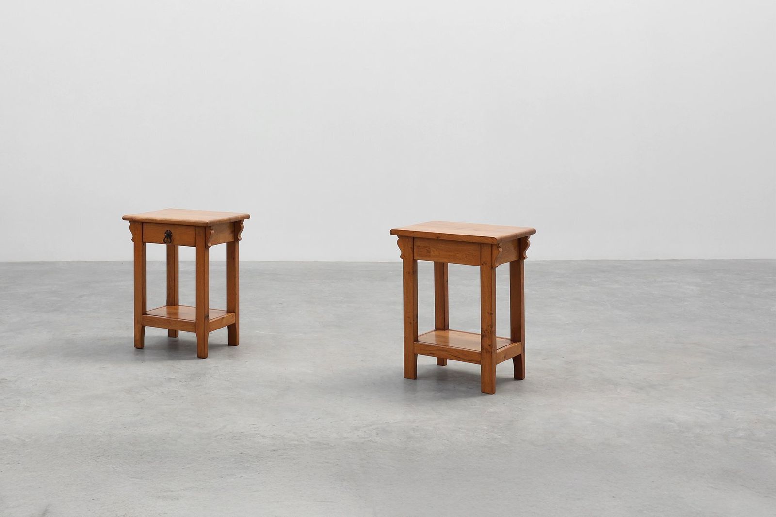 photo furniture Vintage Oak Nightstands, France, 1960s, Set Of 2