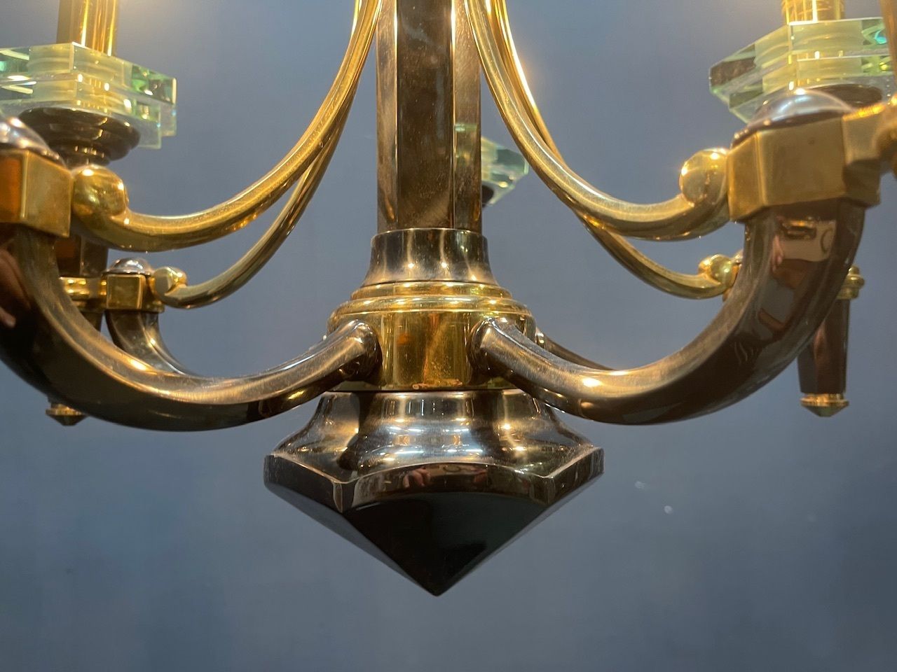 Brass And Crystal Chandelier By Lampart Milano 1970’s photo vinterior