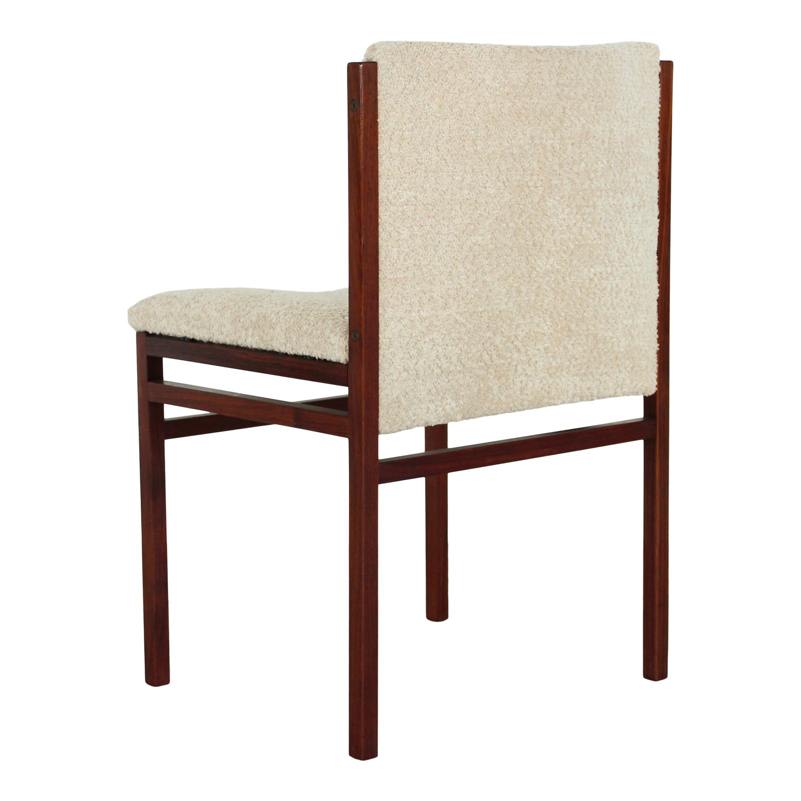 photo for sale Set Of 6 Tito Agnoli Ash Dining Chairs For Cinova With Bouclé Upholstery