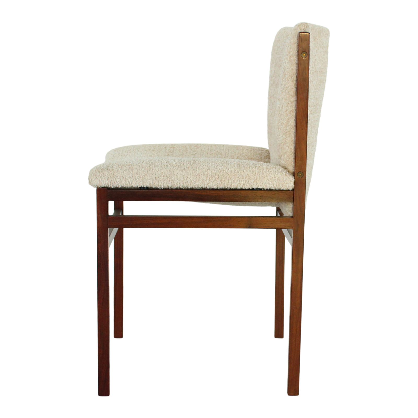 photo vintage Set Of 6 Tito Agnoli Ash Dining Chairs For Cinova With Bouclé Upholstery