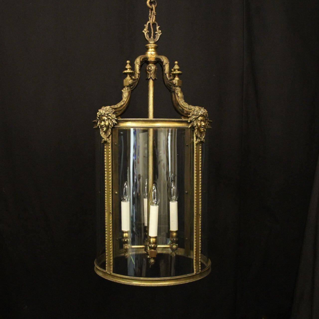 French Large Bronze Antique Hall Lantern
