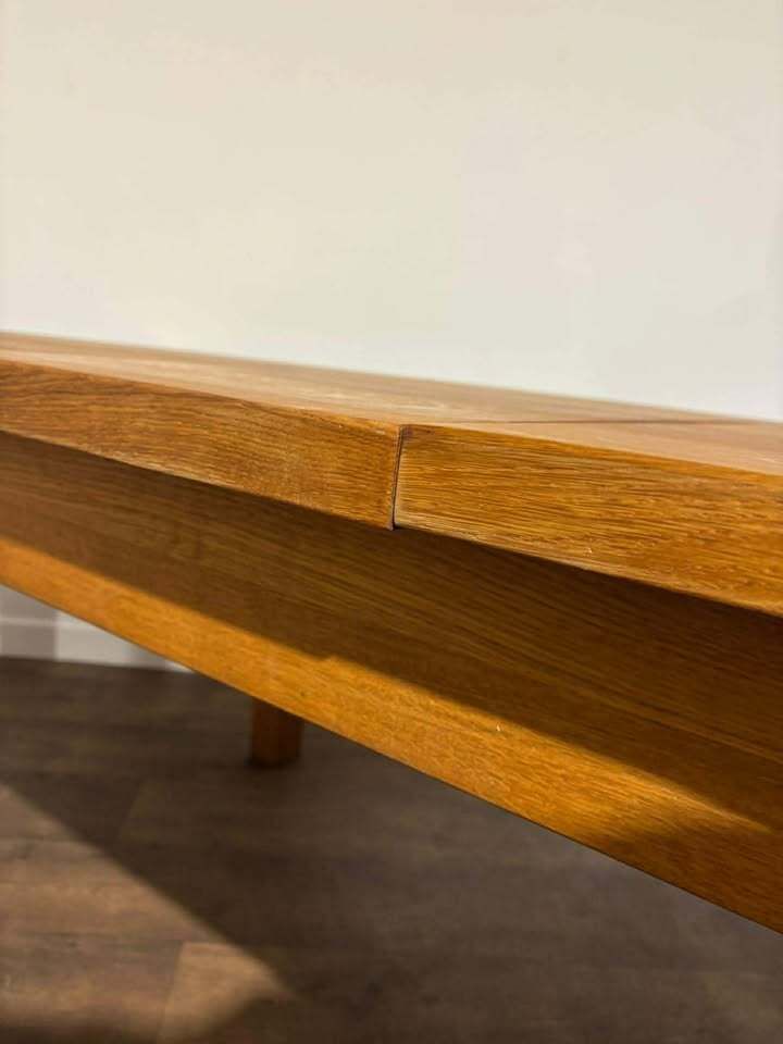Contemporary Solid Oak Extending Dining Table photo for sale