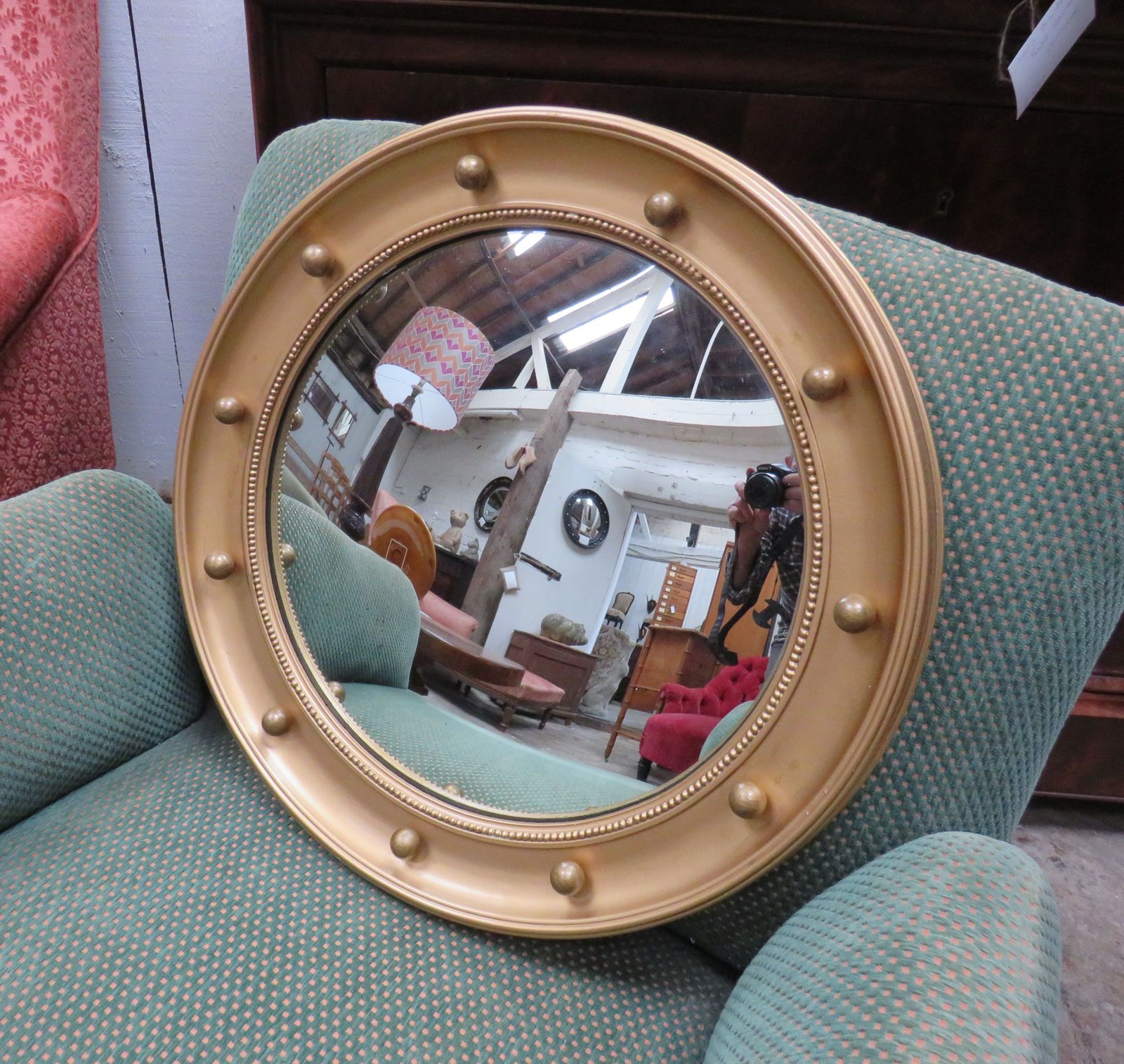 Mid 20th Century English Butlers Convex Mirror photo Home Decor